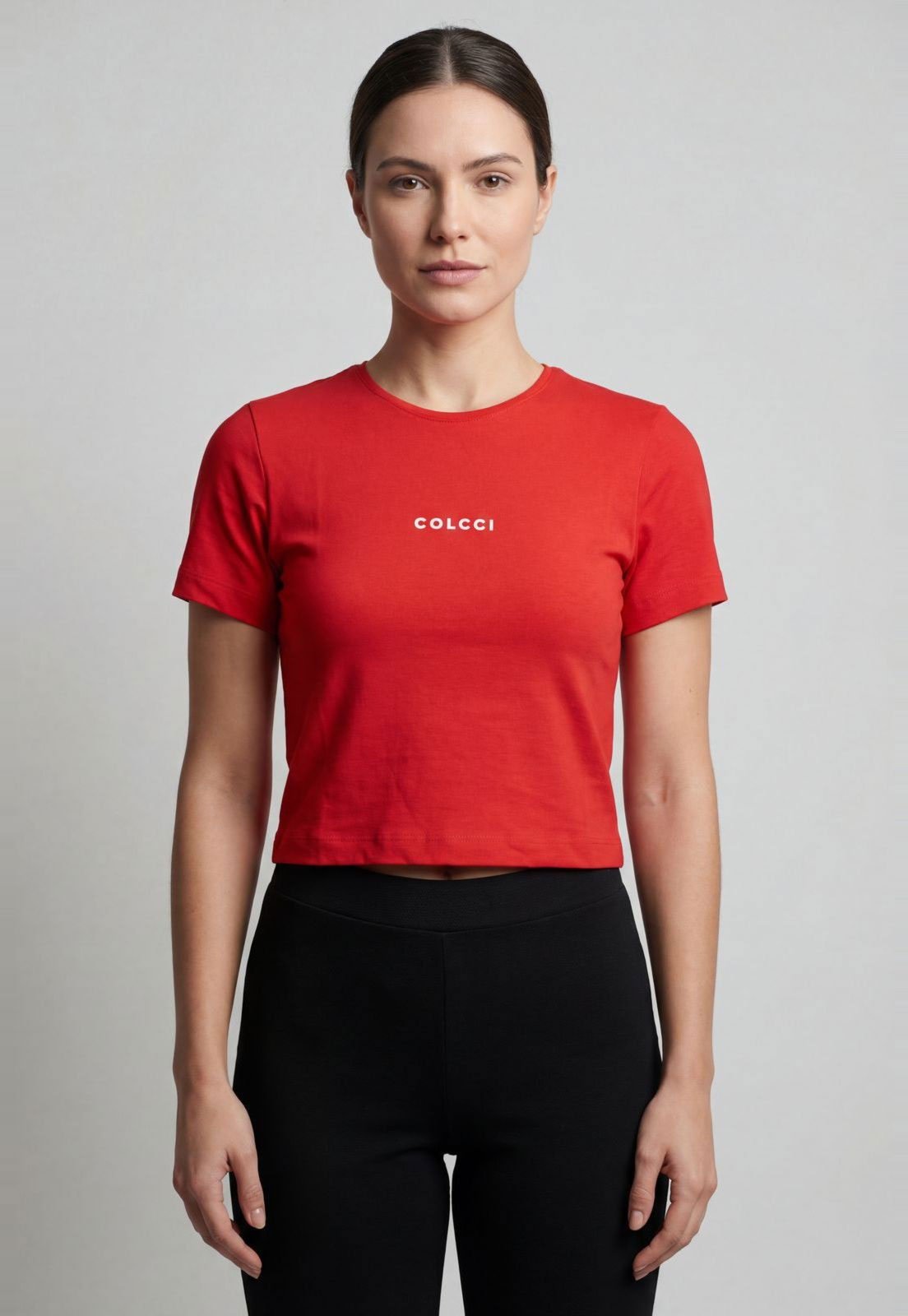 Camiseta Feminina Colcci Cropped Vermelha