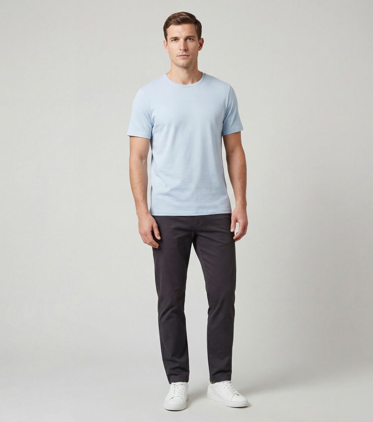Vista 2 Camiseta Masculina Em Cotton Infinita Cor bege INFINITA COR bege
