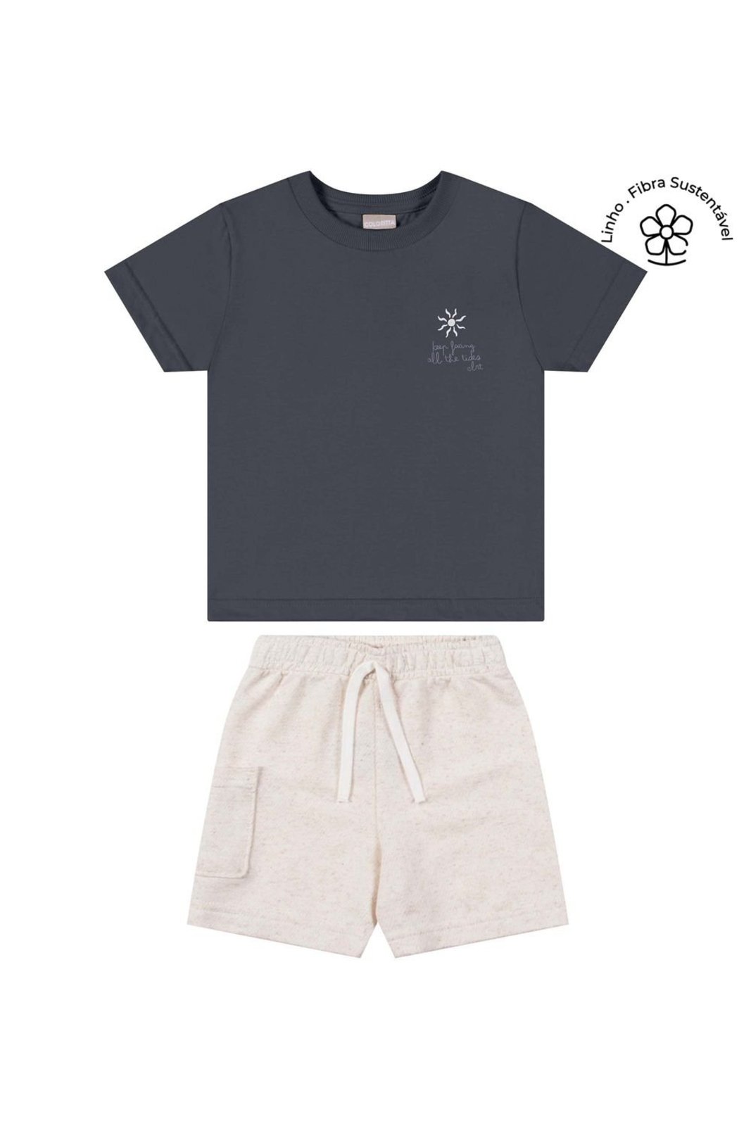Infantil - Conjunto Menino Estampa Costas Colorittá Cinza