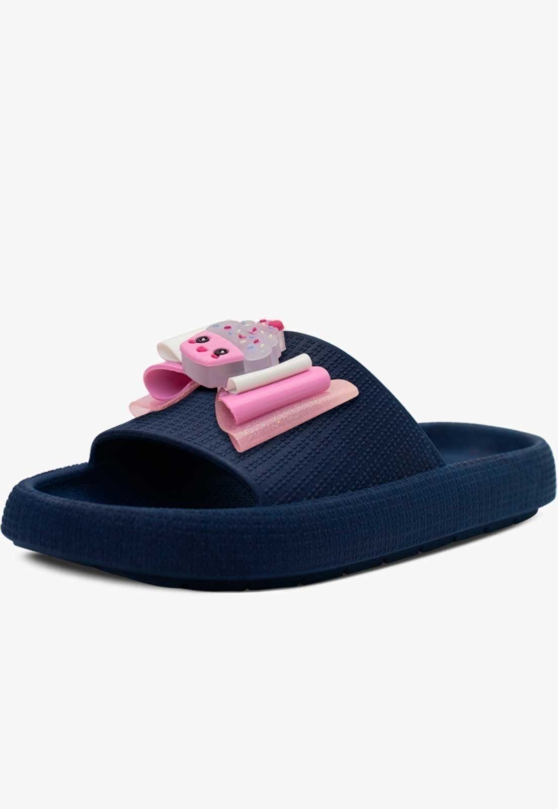 Infantil – Chinelo Nuvem Feminino Menina Pópidi Cupcake Azul Marinho