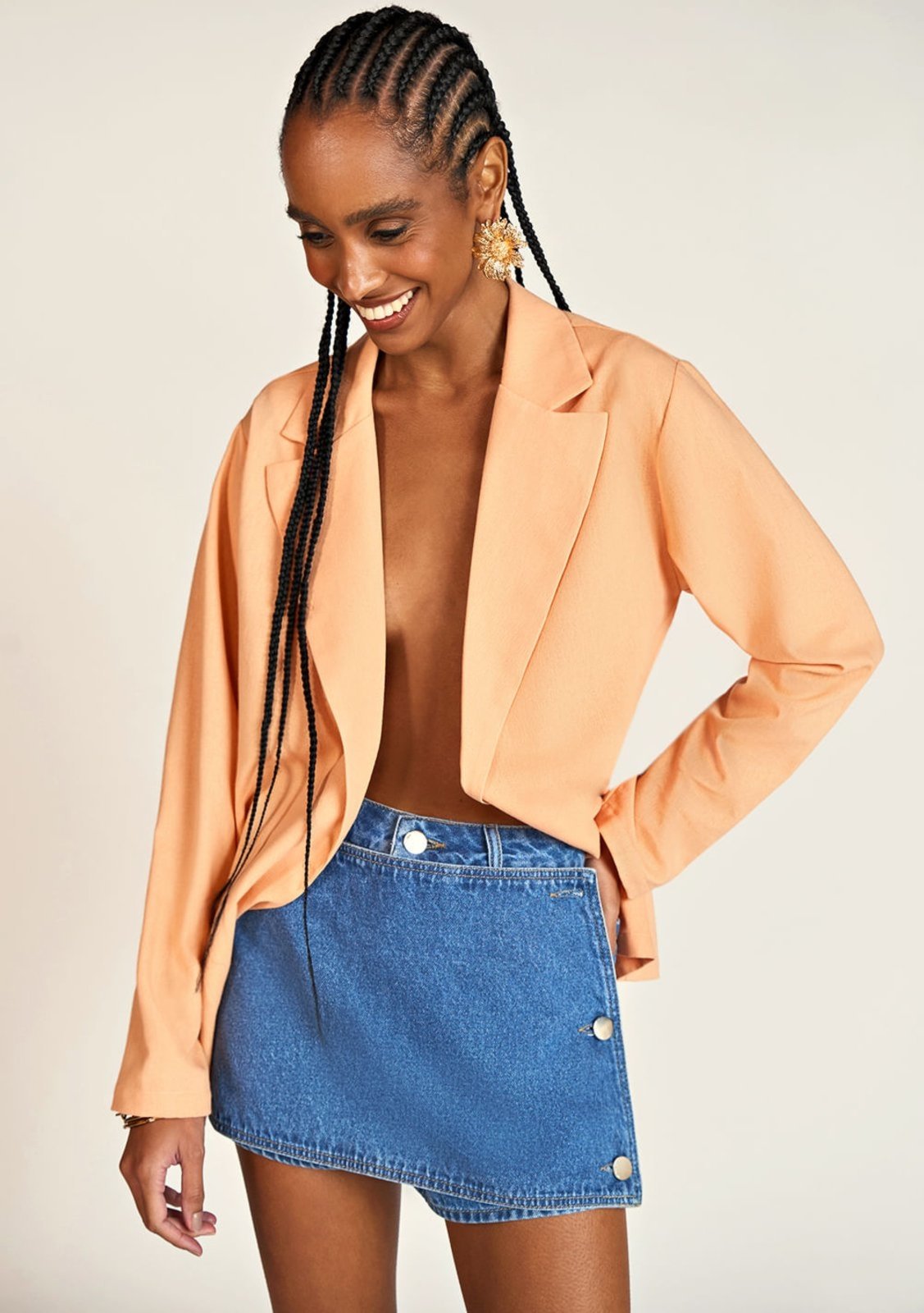 Vista 2 Blazer Zinco Alongado Com Faixa laranja Zinco laranja