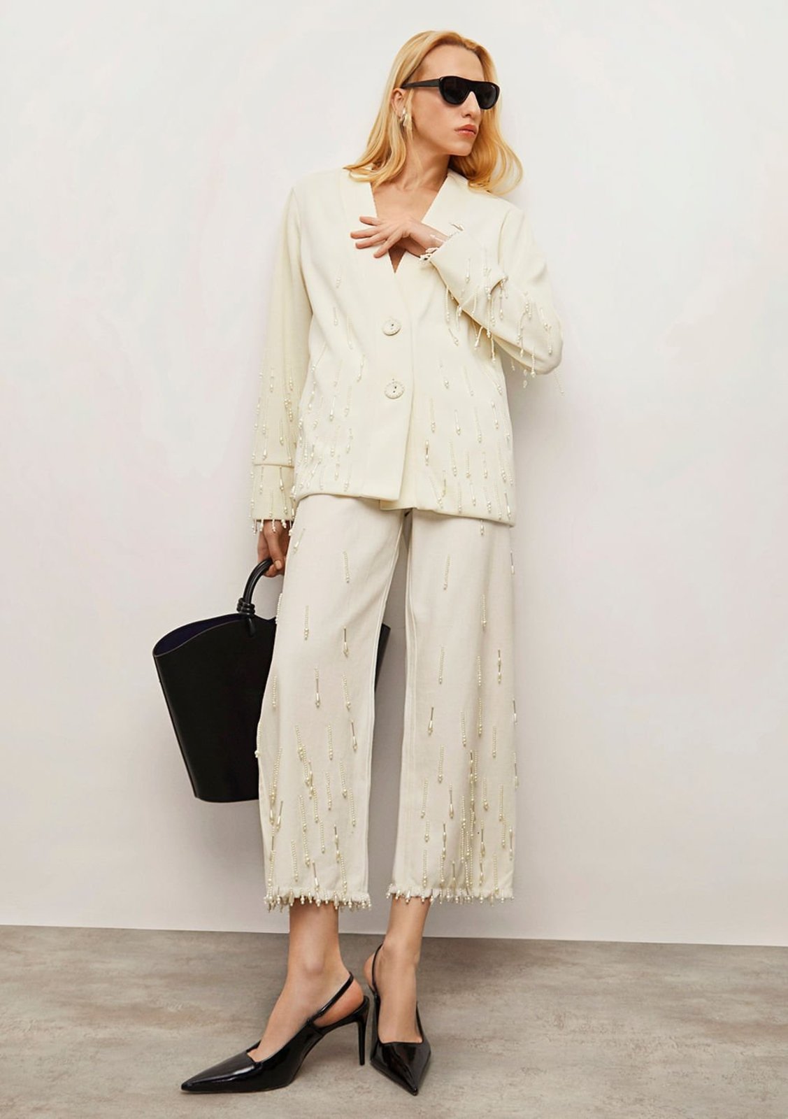 Casaco Iódice Oversized Manga Longa Alongado Off-white
