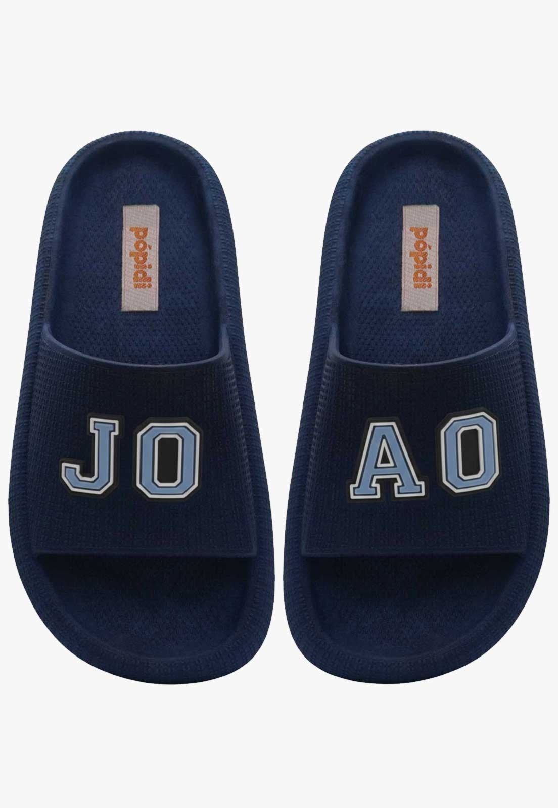 Infantil - Chinelo Pópidi Personalizado JOAO Estilo Nuvem Marinho