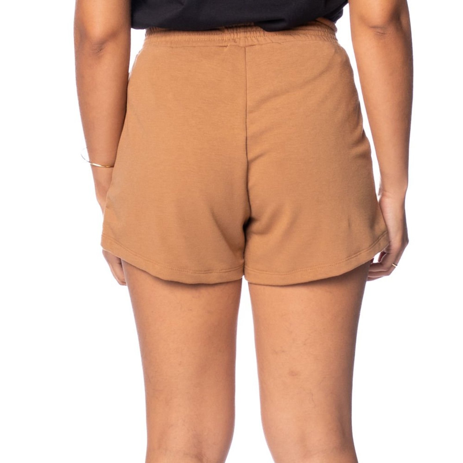 Vista 3 Short Feminino LZT Moletom Cintura Alta caramelo LZT caramelo