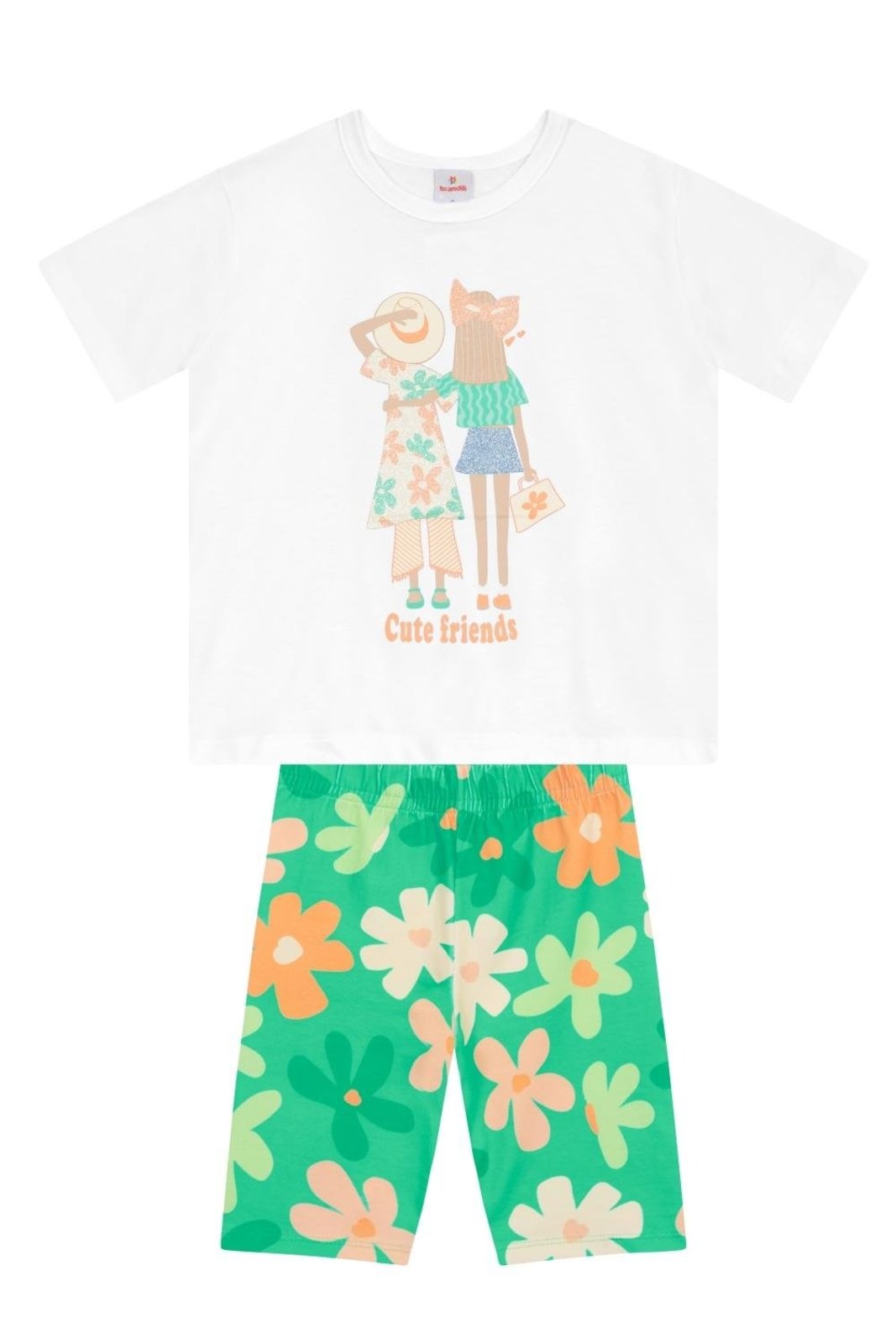 Infantil - Conjunto menina em meia malha Brandili