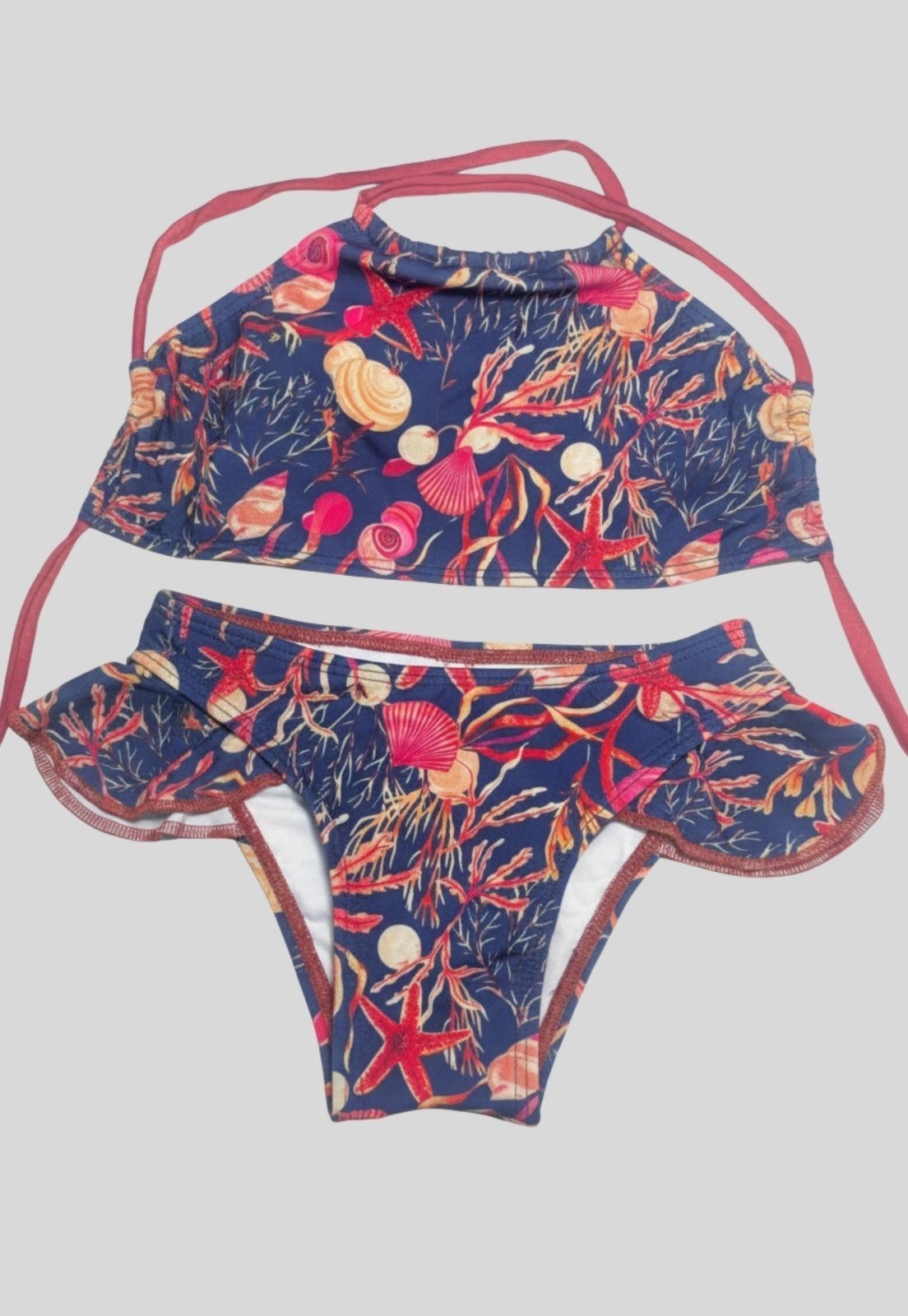 Biquíni Bella Fiore Modas Moda Praia Verão Cropped Estampado Marinho