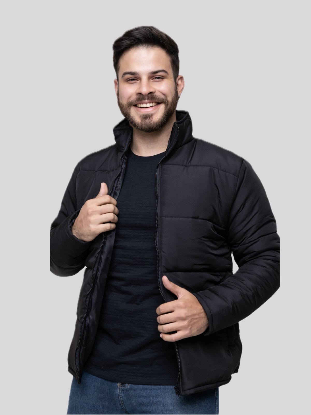 Jaqueta Puffer Bobojaco Masculina Preta