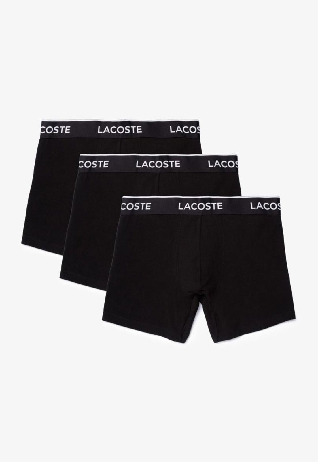 Pack de três boxers masculinas em algodão com cós assinado Preto