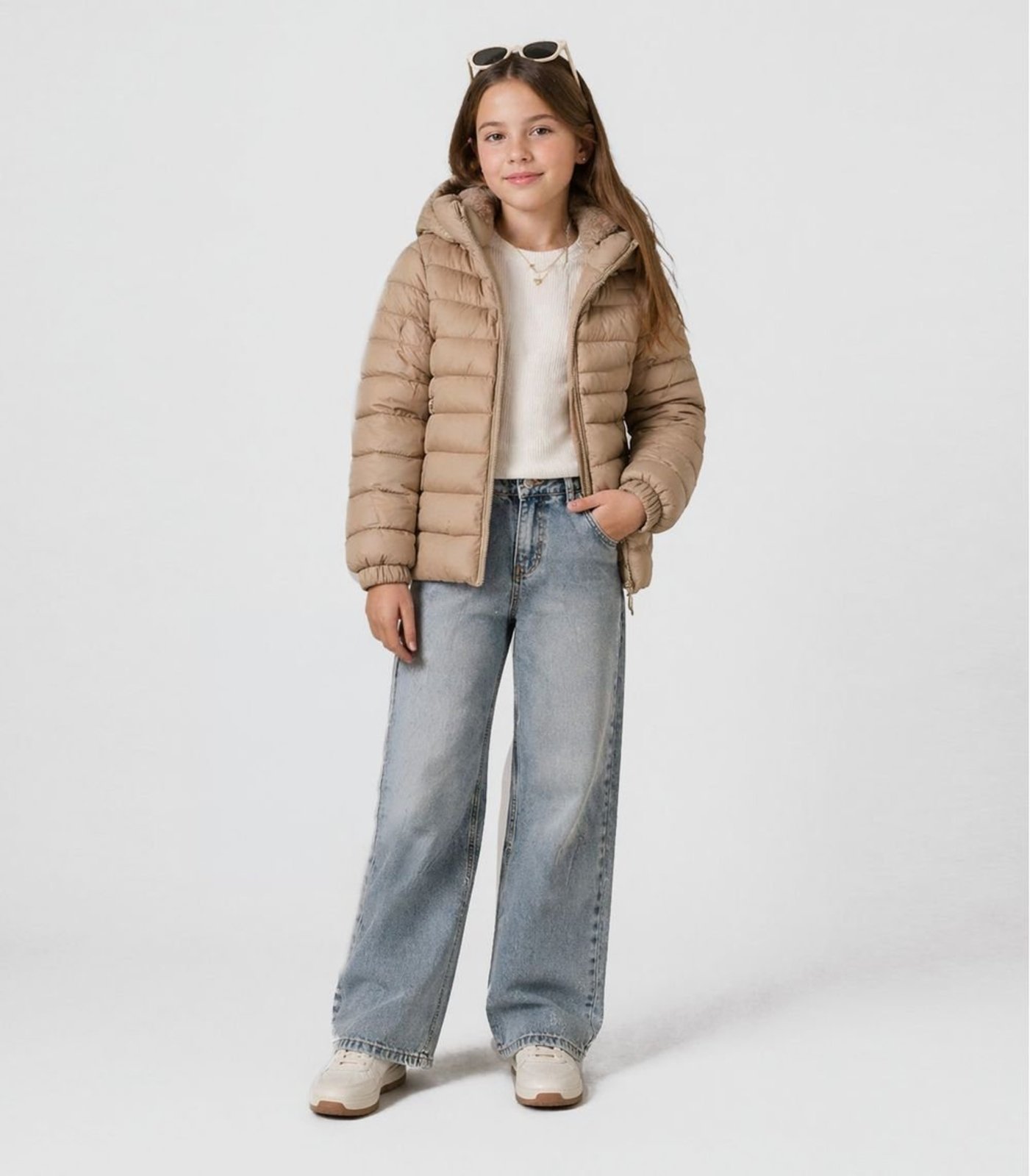 Infantil - Jaqueta Menina Peluciada Sea Surf Bege