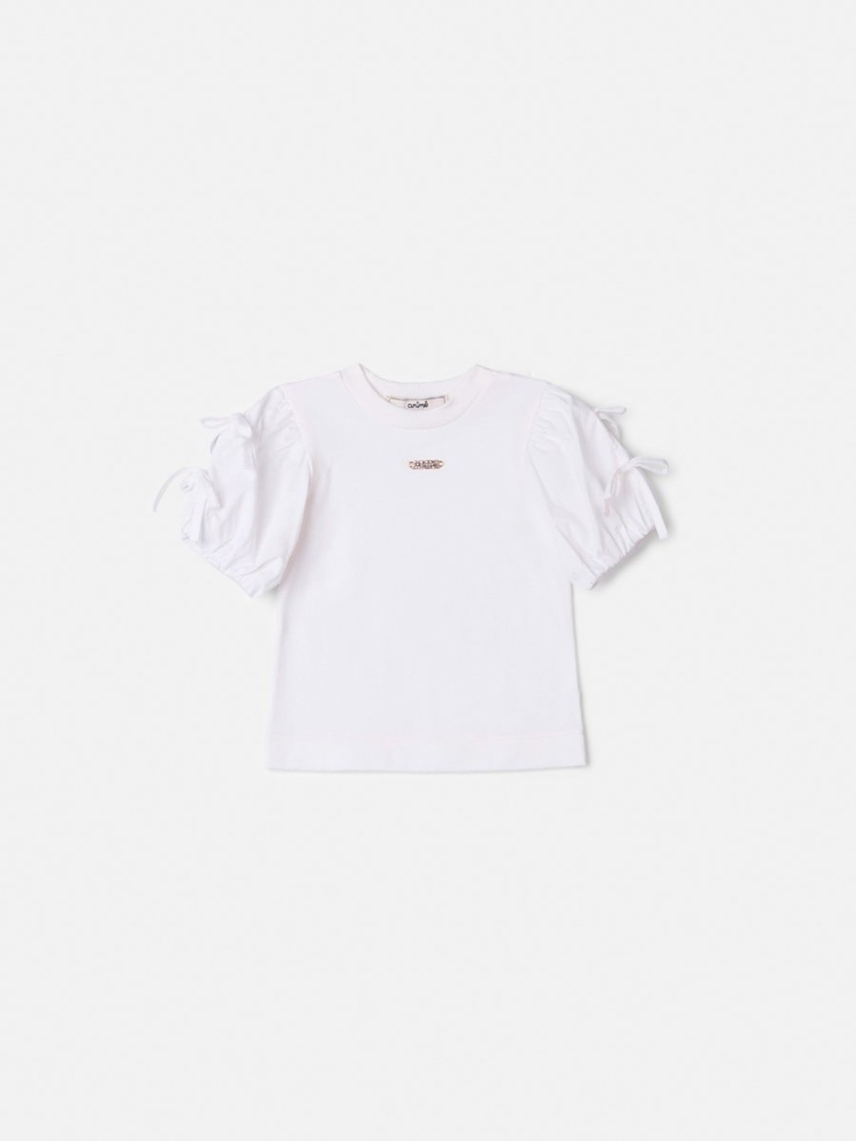 Infantil - Blusa Off com Mangas Balone e Laços