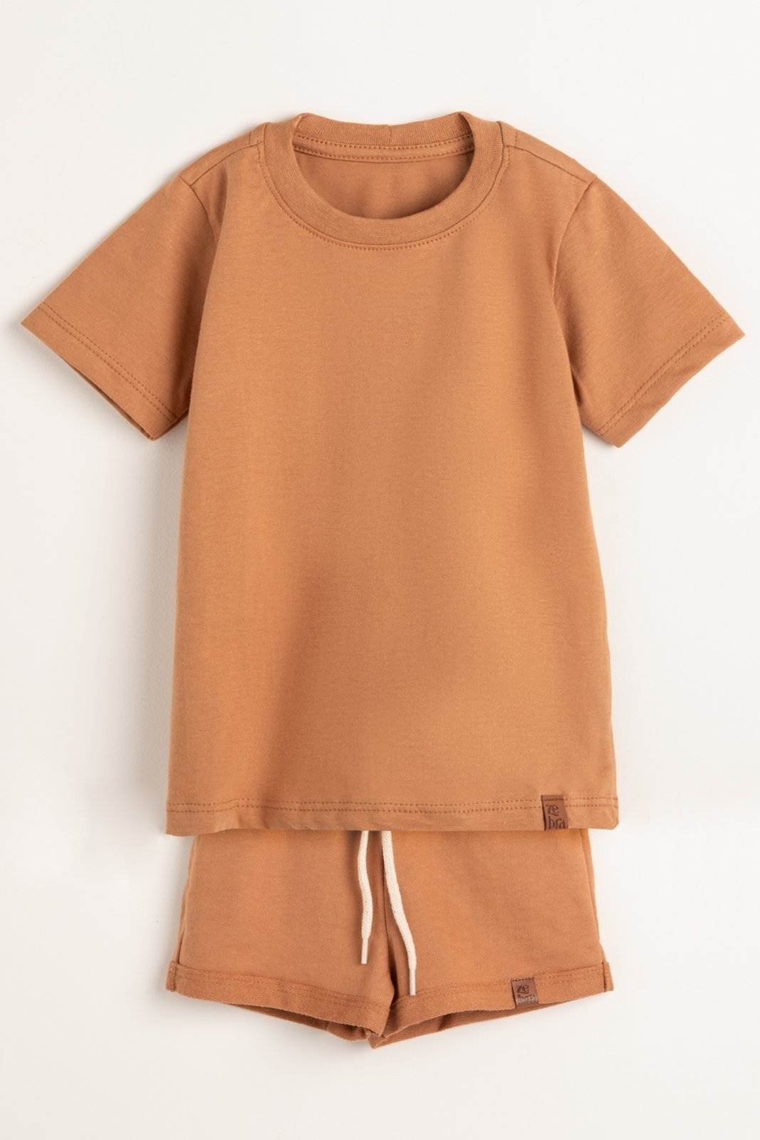 Infantil - Conjunto Unissex Com Camiseta e Short Capuccino Zebra&Friends