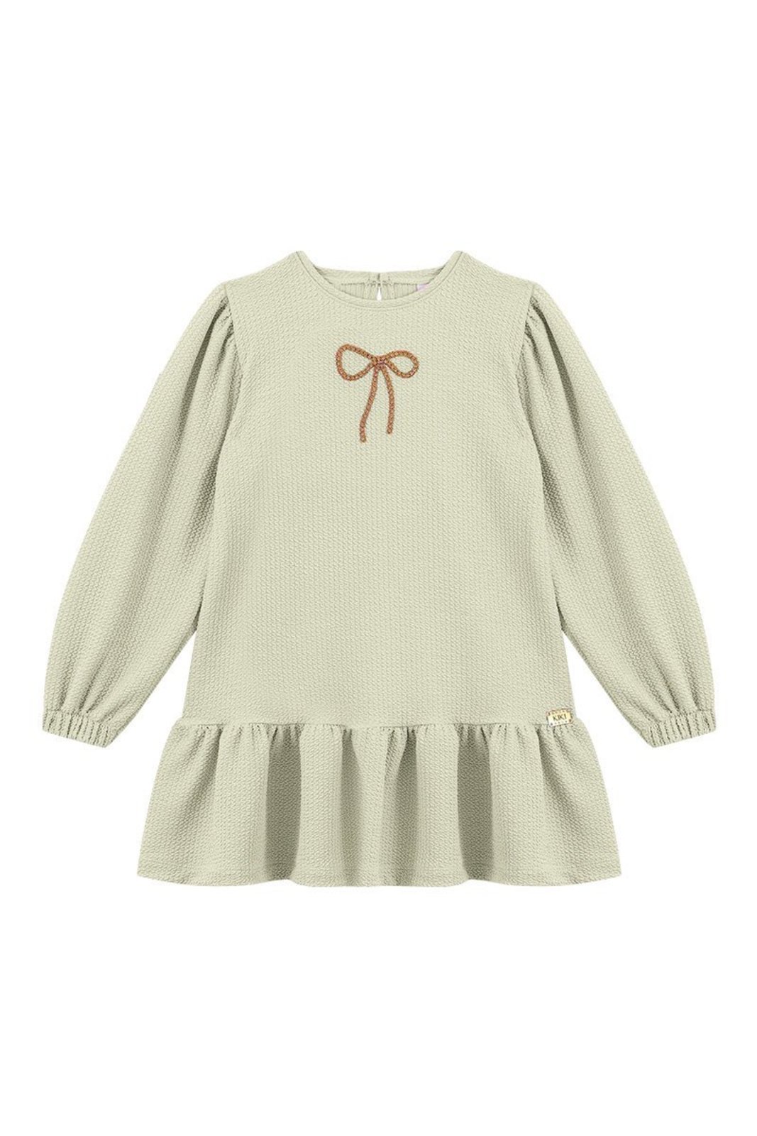 Infantil - Vestido Bege em Malha Texturizada