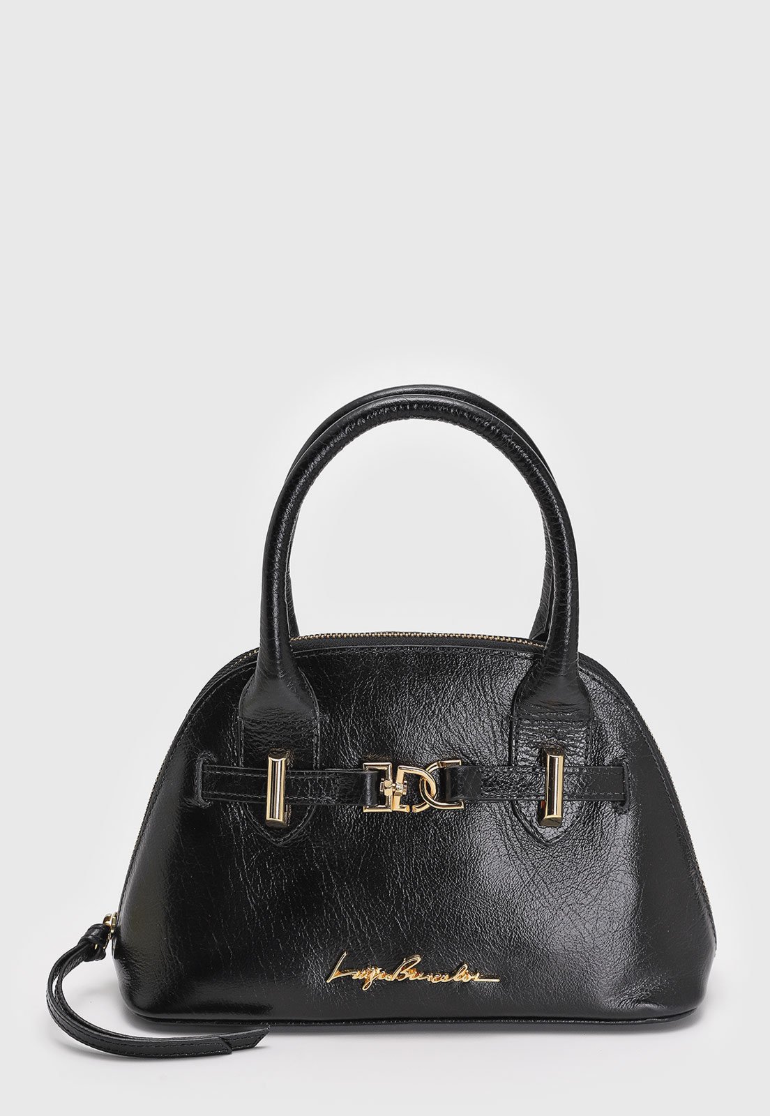 Vista 2 Bolsa Luiza Barcelos Tiracolo Alça dupla Preta preto preto