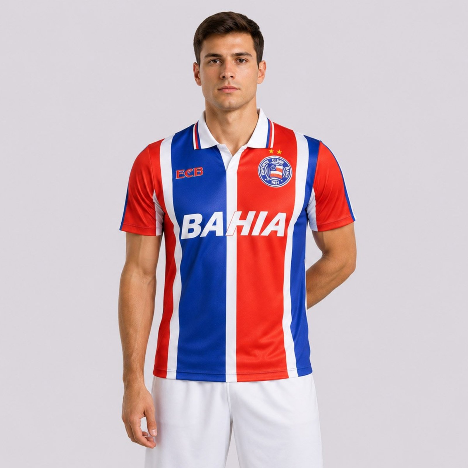 Polo Bahia Retrô 1995 Tricolor Vermelha