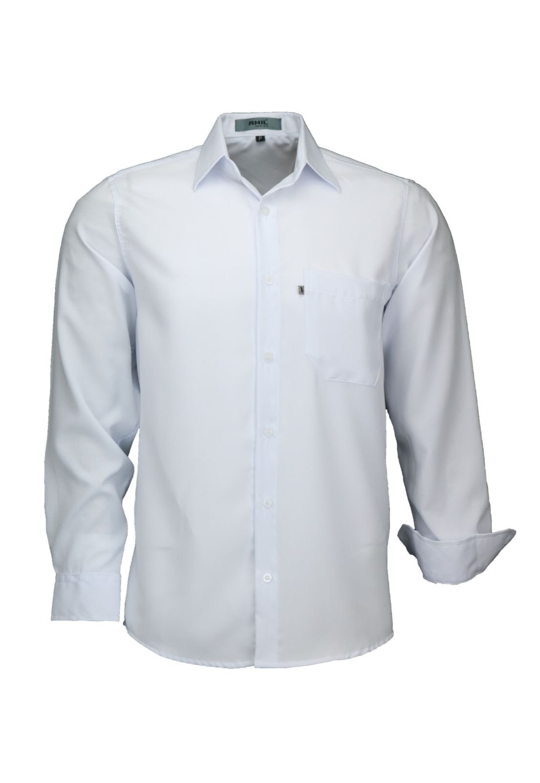 Camisa Manga Longa Amil Clássica Poliéster Branco 832