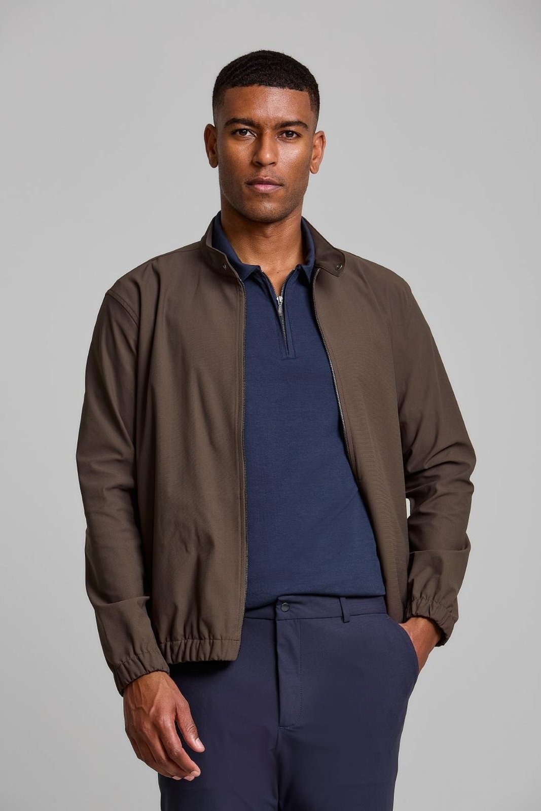Jaqueta Bomber com Zíper Hitech, 014903 Marrom