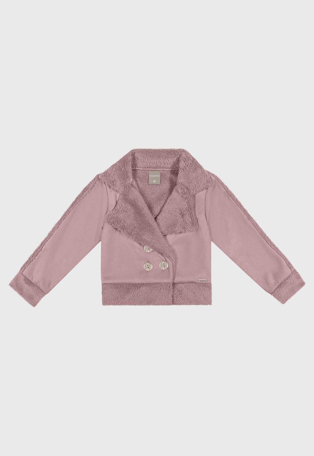 Infantil - Jaqueta Coloritta Gola Xale Rosa