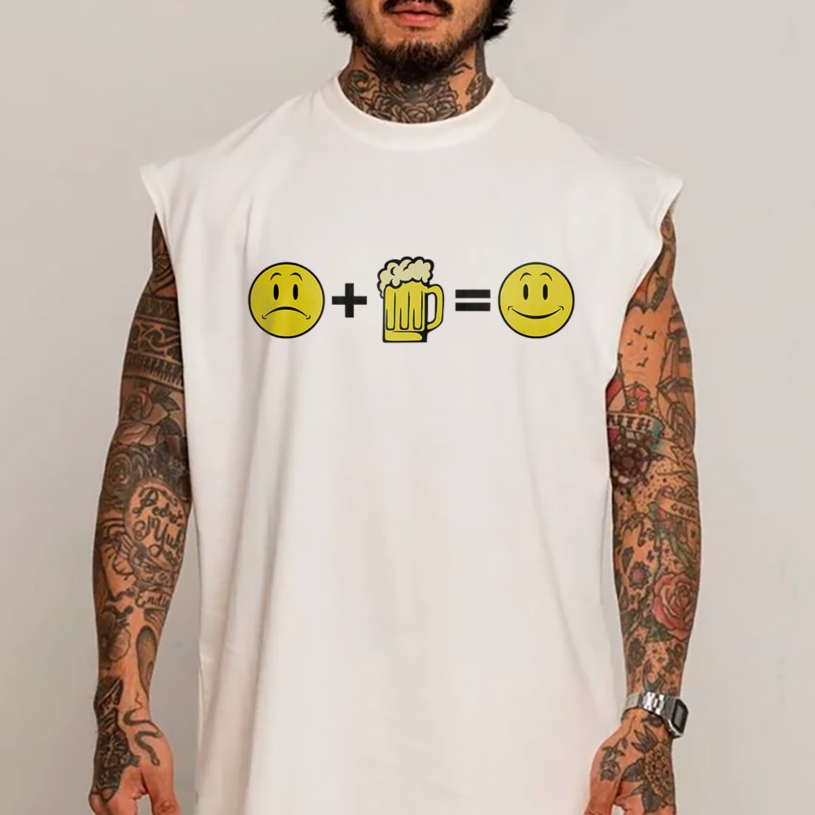 Camiseta Regata Machão Cerveja Humor Engraçado Beer Funny Branco
