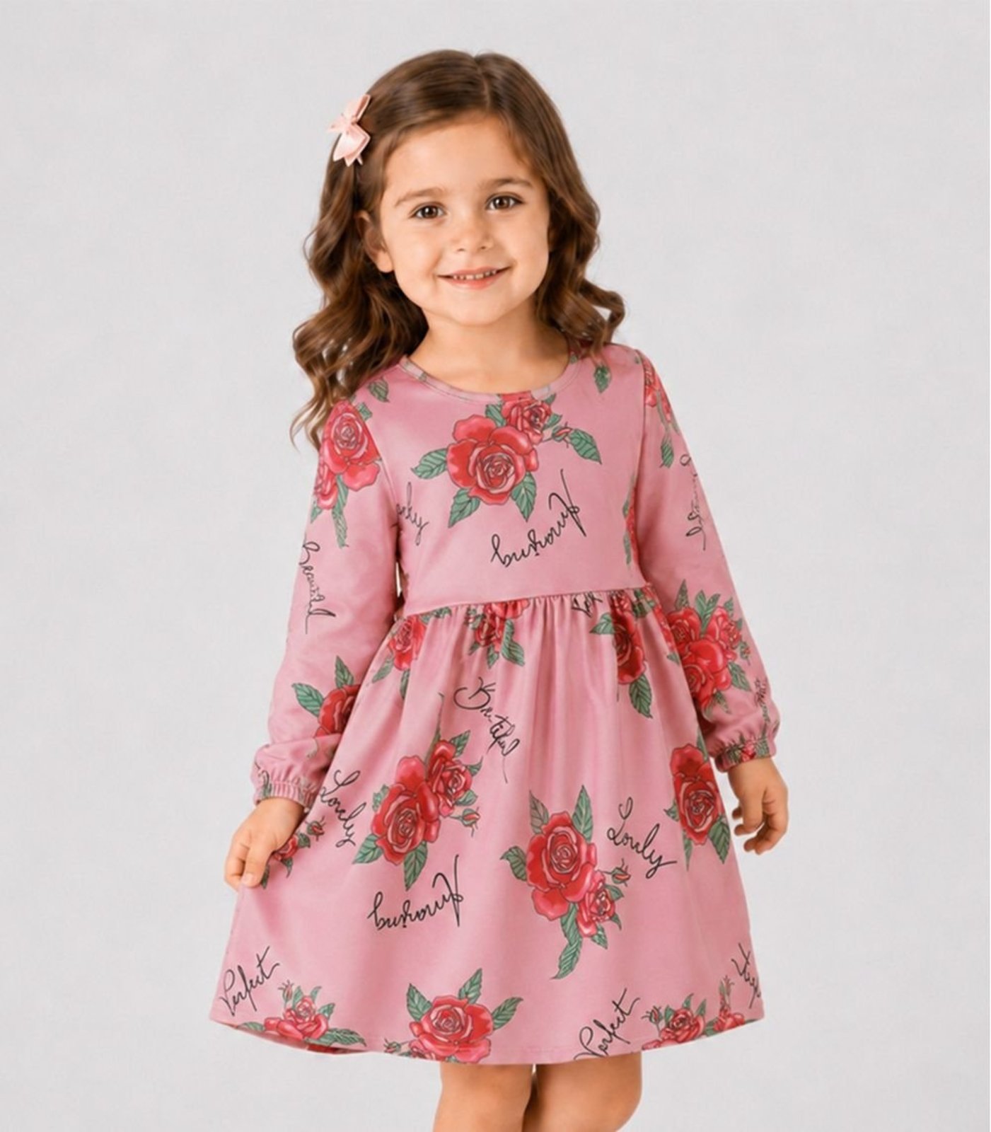 Infantil - Vestido Moletinho Flufy Estampado Select Rosa