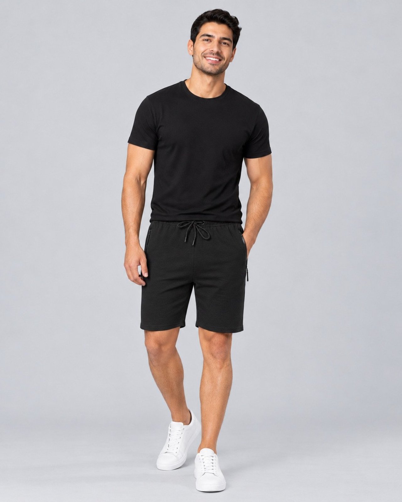 Bermuda Masculina de Moletom com Bolsos Laterais com Zíper Crocker - 51300