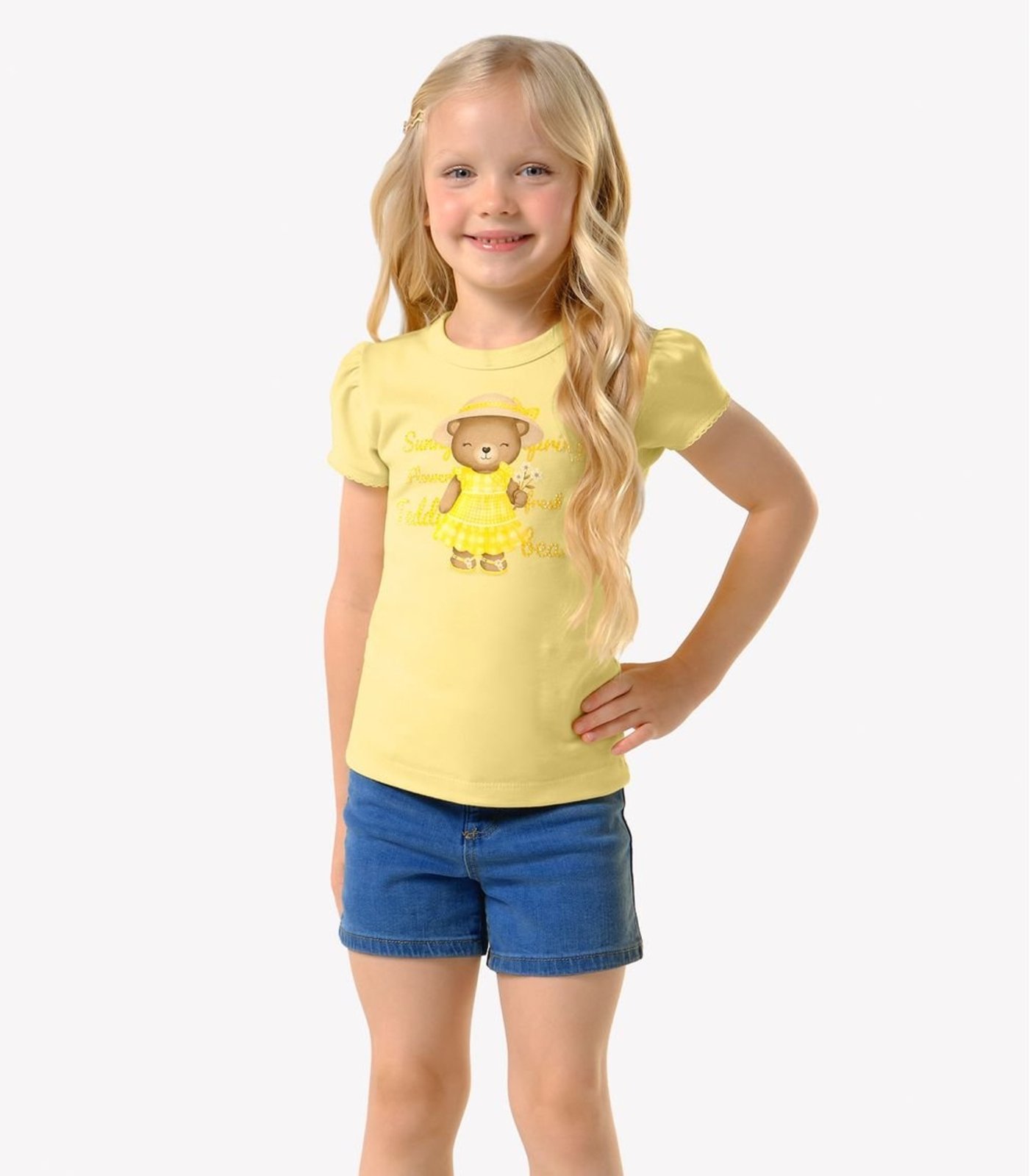 Infantil - Conjunto Blusa Com Shorts Trcik Nick Amarelo