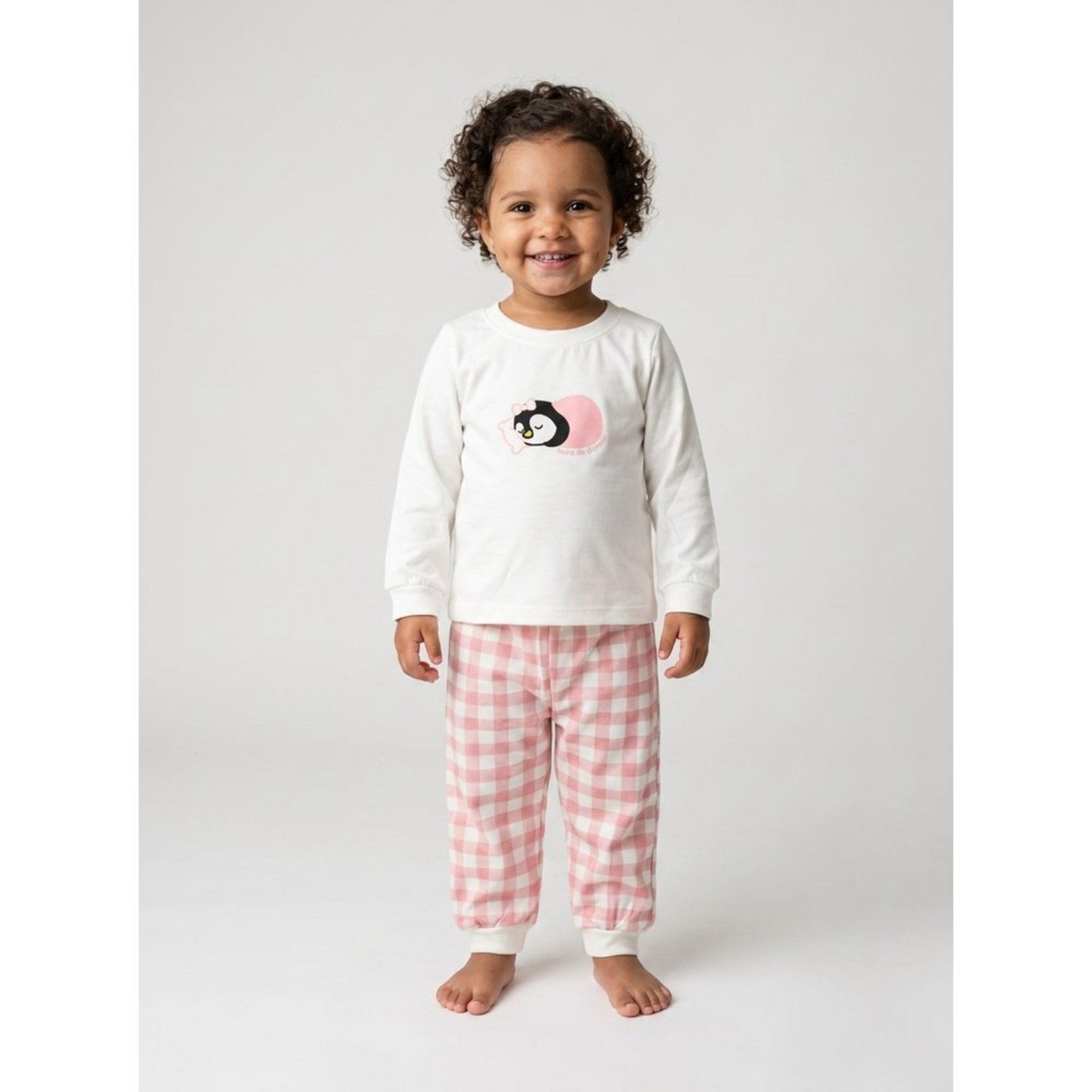 Infantil - Conjunto Pijama Longo Menina Pinguim