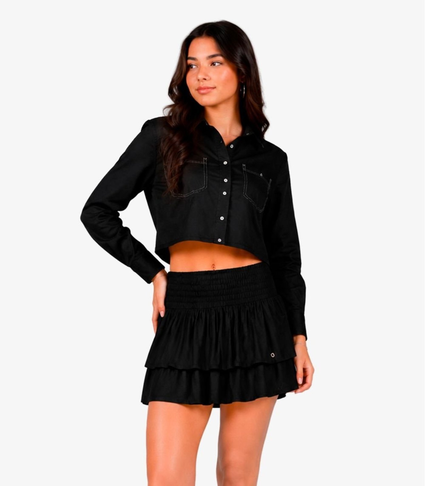Infantil - Saia Feminina Com Lastex Minty Preto