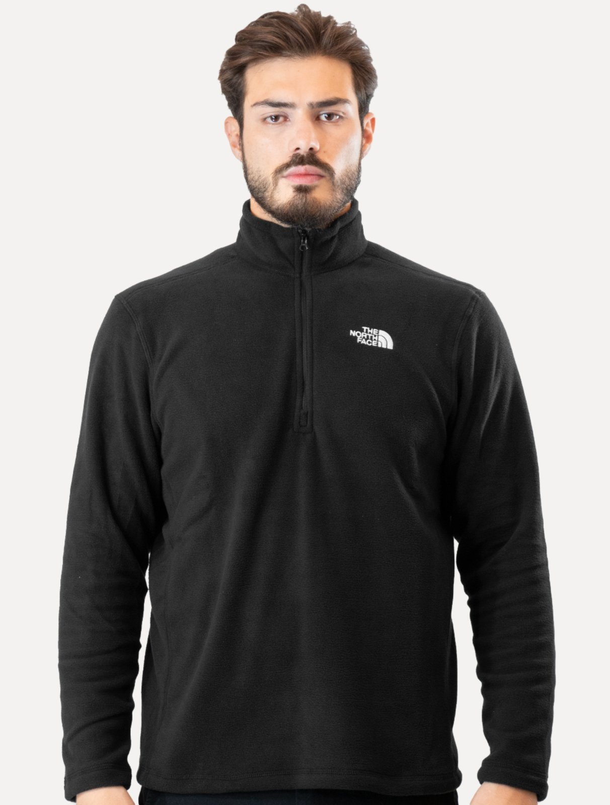 Blusa The North Face Masculina Fleece TKA 100 Glacier 1/4 Zip Preta