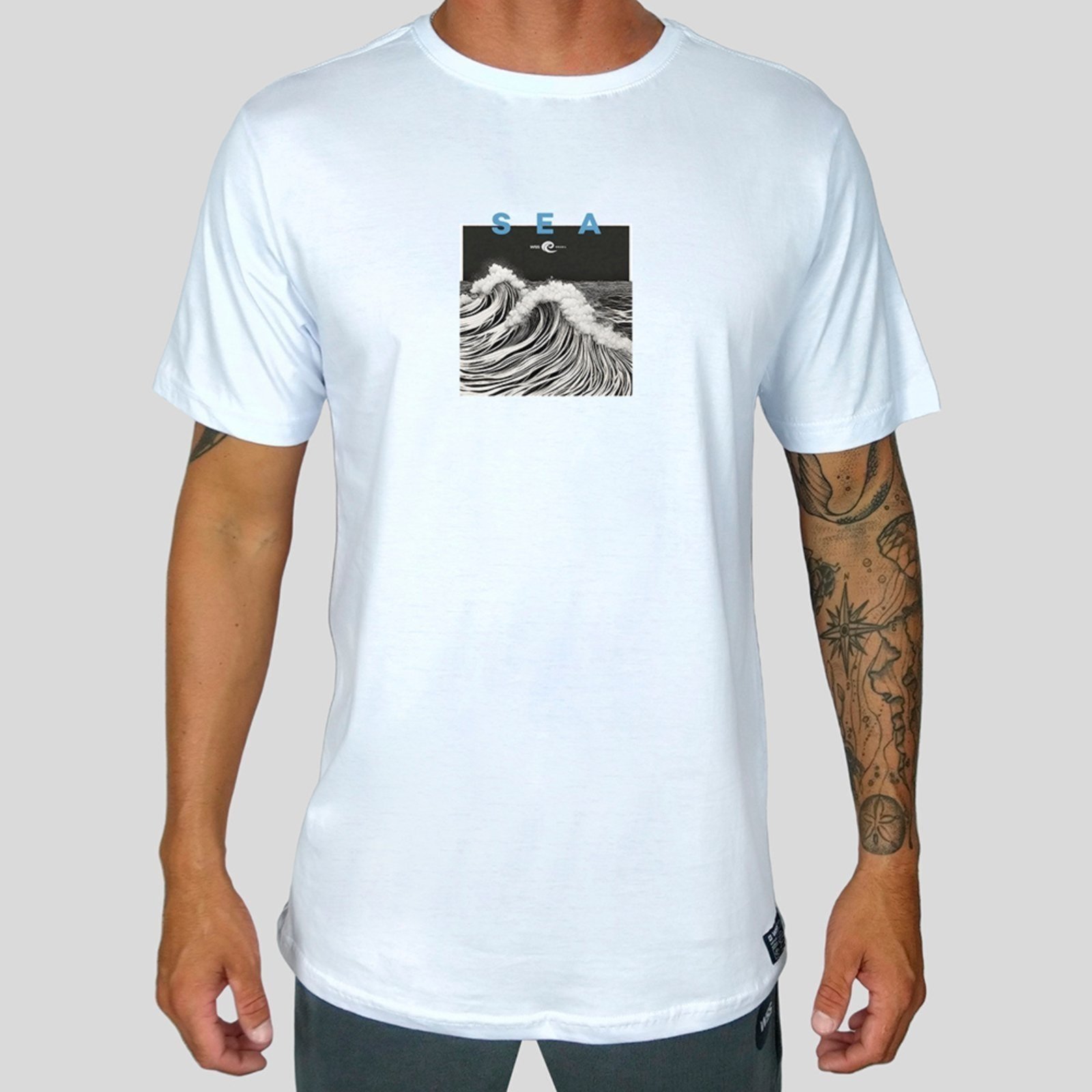 Camiseta Masculina Branca Sea Wave Prime WSS Branco