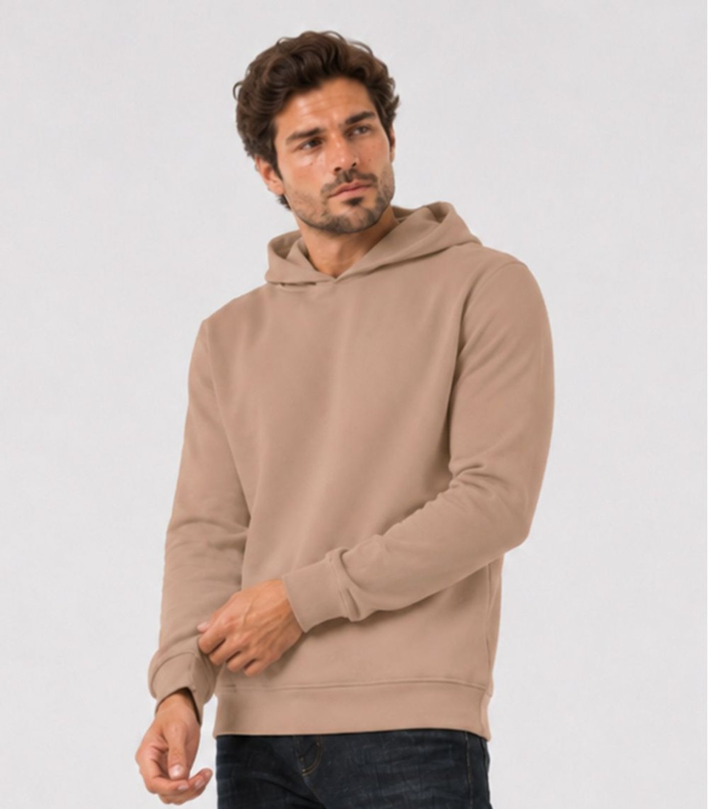 Blusão Com Capuz Em Moletom Masculino Select Marrom