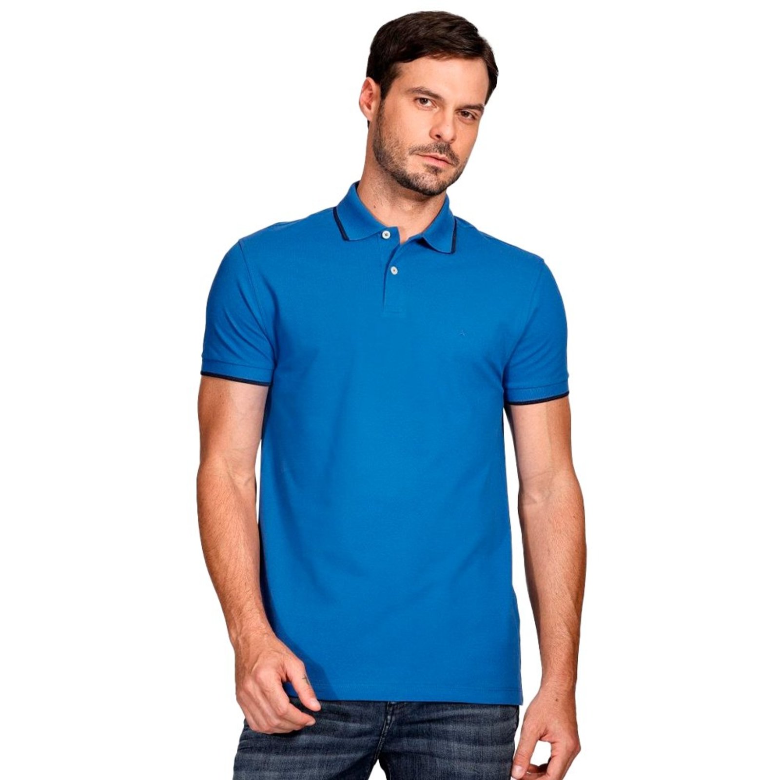 Camisa Polo Aramis Classic Ve25 Azul e Marinho Masculino