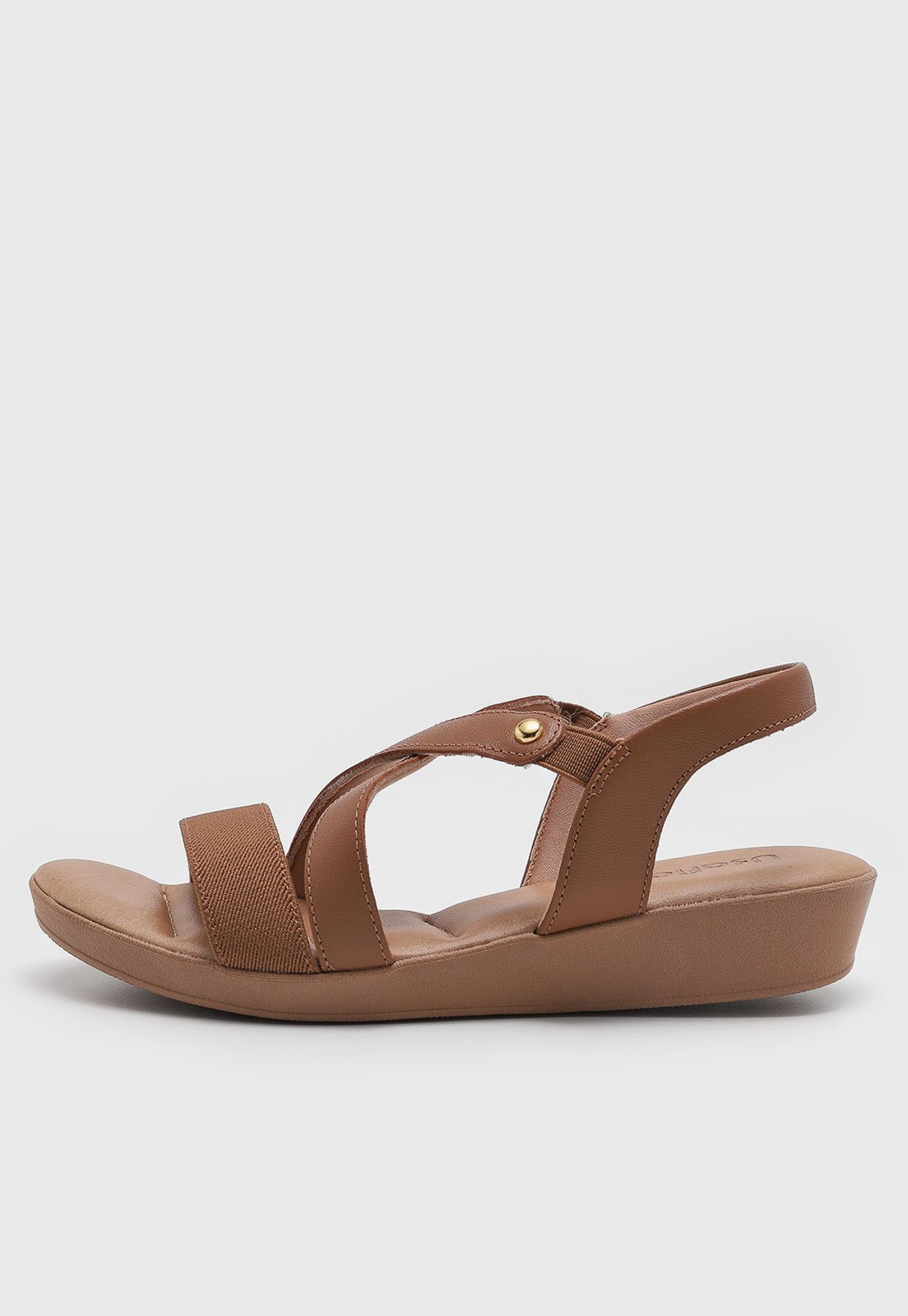 Rasteira Feminina Usaflex Detalhe Dourado Marrom