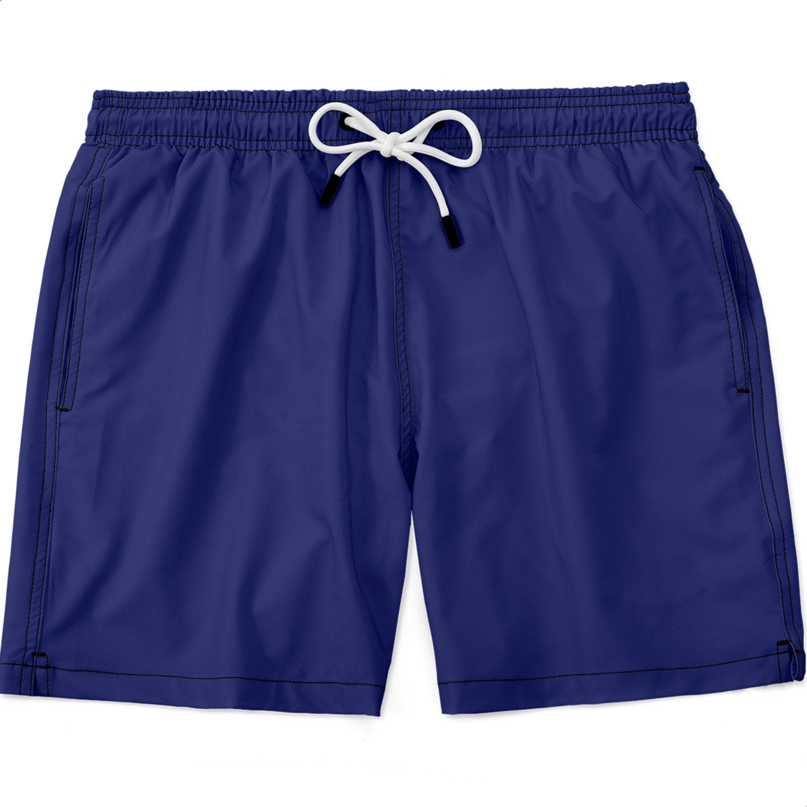 Shorts Masculino Básico Tactel e Elastano Leve c/ Elástico e Cordão Ajustável na Cintura Bolsos Laterais e Secagem Rápida Uso Casual Treino Academia Azul Escuro Royal