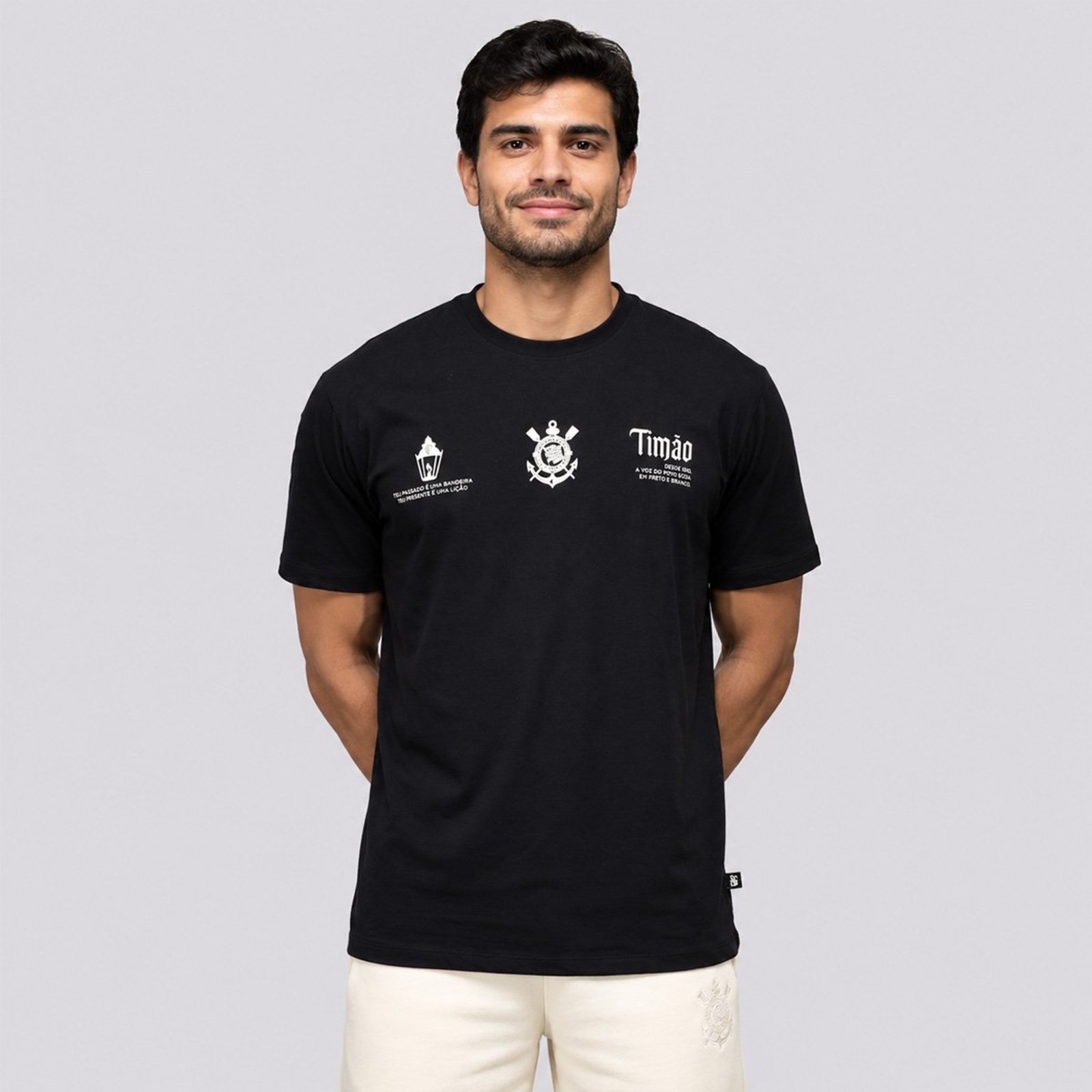Camiseta Corinthians Classic Luz da Fiel Preta