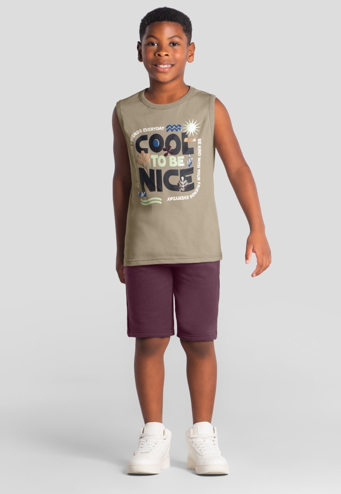 Vista 2 Infantil - Conjunto menino em malha Brandili marrom Brandili marrom