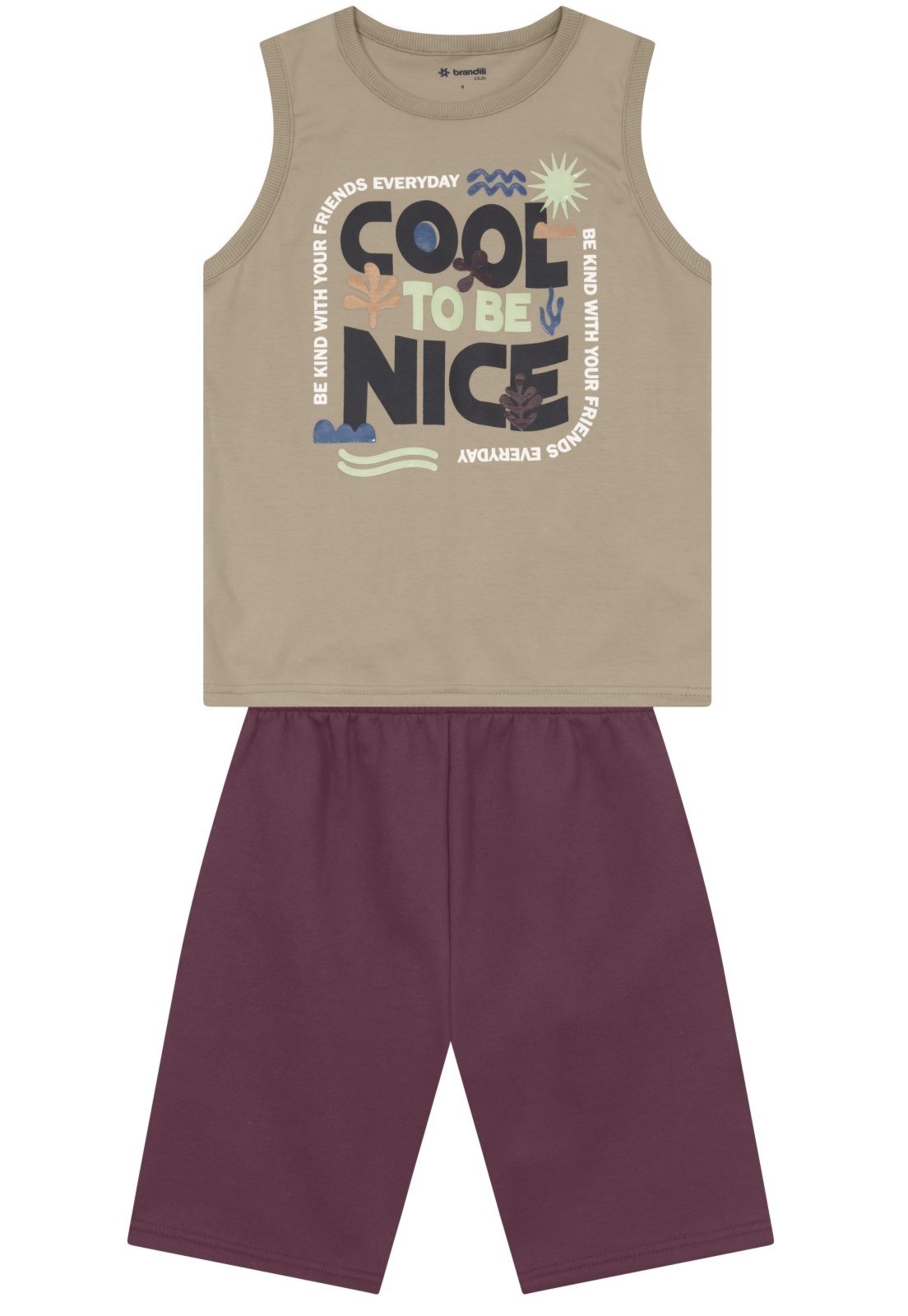 Vista 3 Infantil - Conjunto menino em malha Brandili marrom Brandili marrom