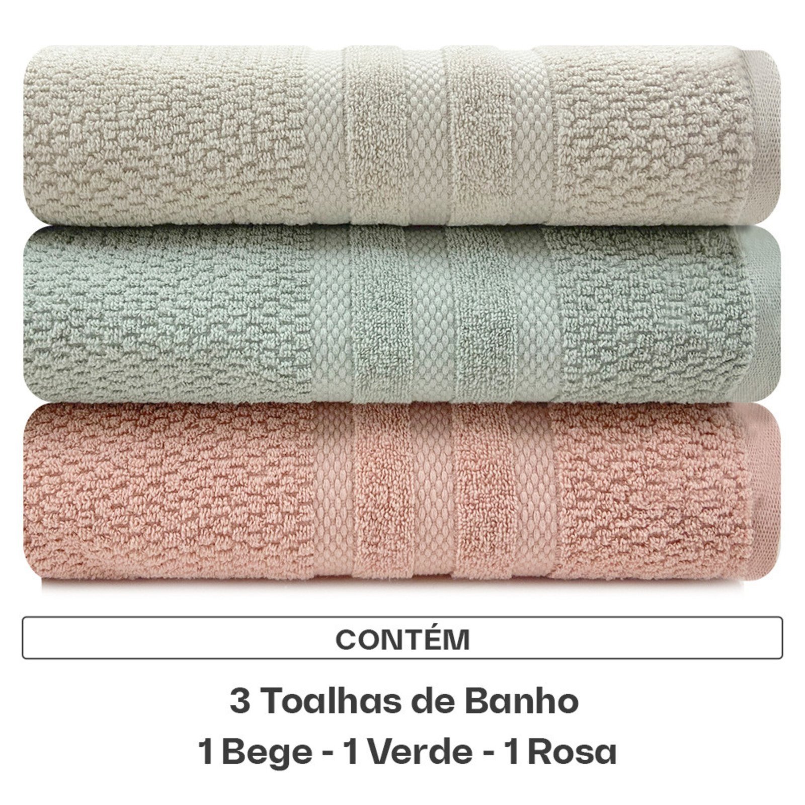 Vista 3 Jogo de Toalha Vanilla Extra Soft em Algodão 3 Peças Banho Buddemeyer BF Colchoes bege BF Colchoes bege