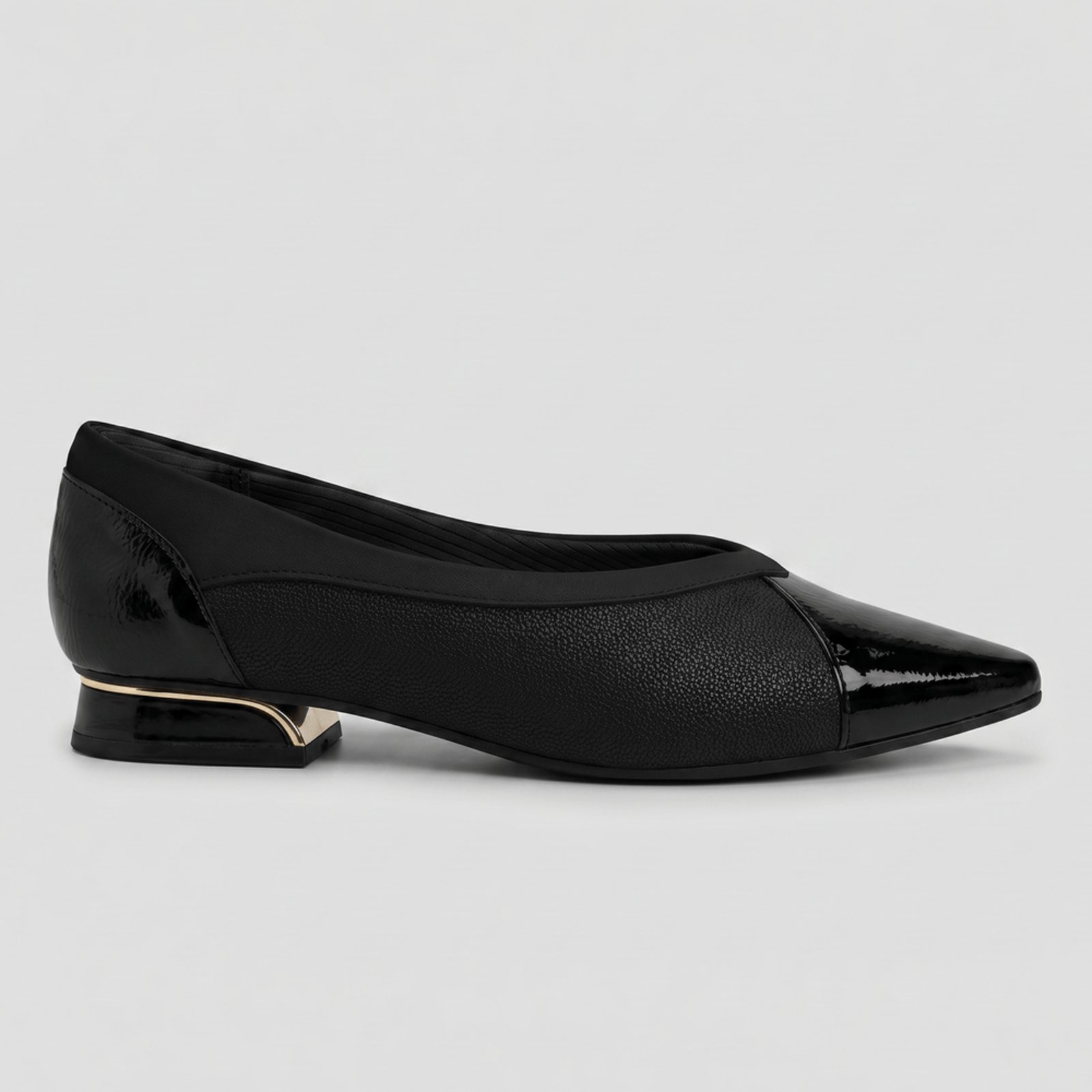 PICCADILLY MAXI - Sapato Silvia Salto Baixo Preto