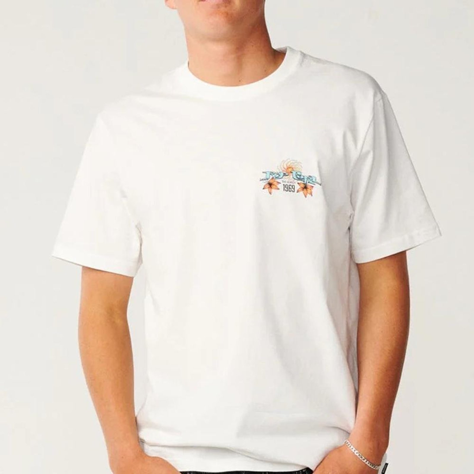 Camiseta Rip Curl Hazed And Tubed SM27 Masculina Branco