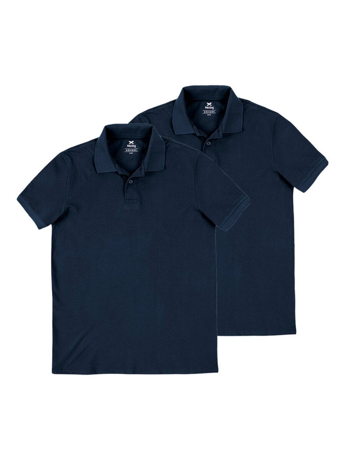 Kit com 2 Camisetas Polo Masculina Hering N3a7 Azul Marinho