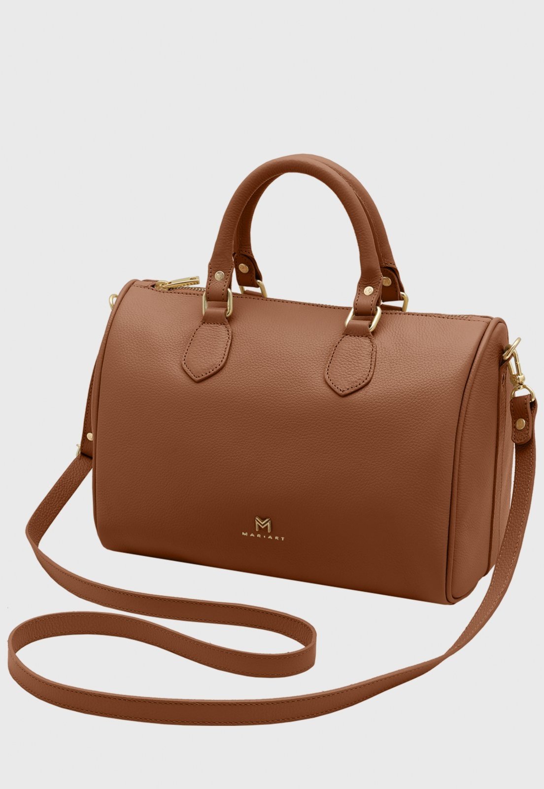 Bolsa Transversal de Couro Mariart Mini Canela Camel