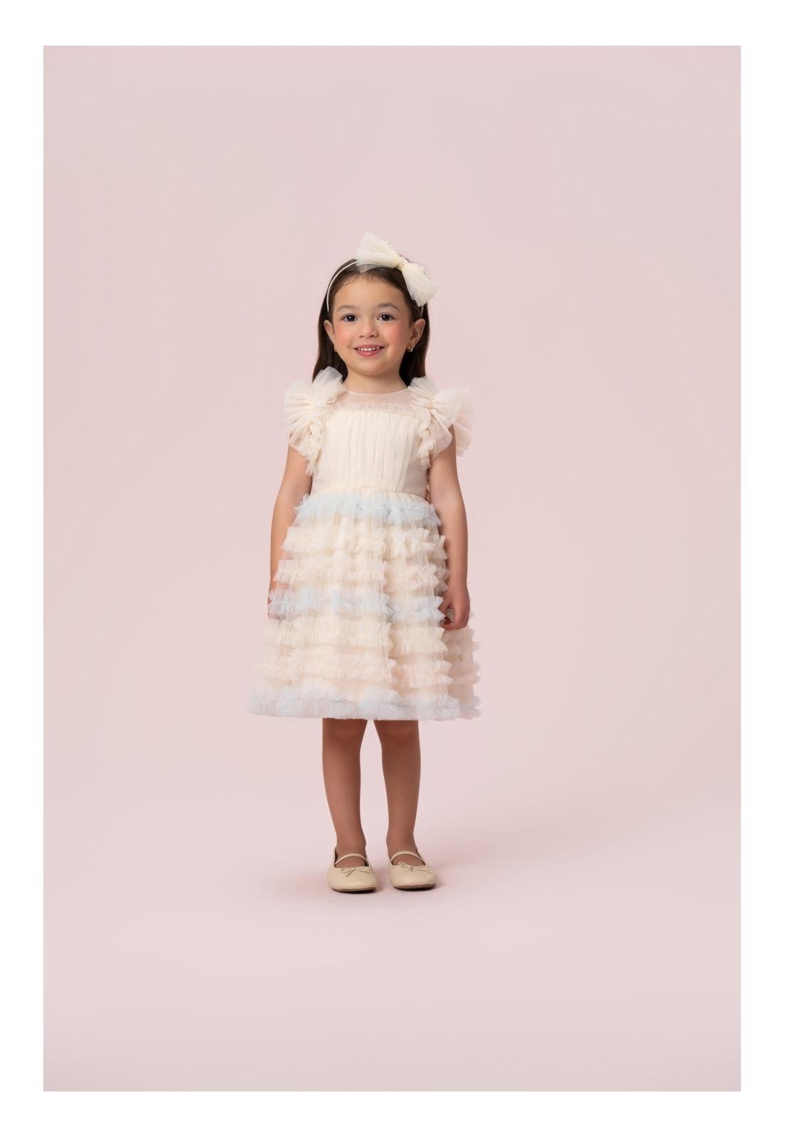 Infantil - Vestido Menina Off Festa Petit Cherie 10 Bege