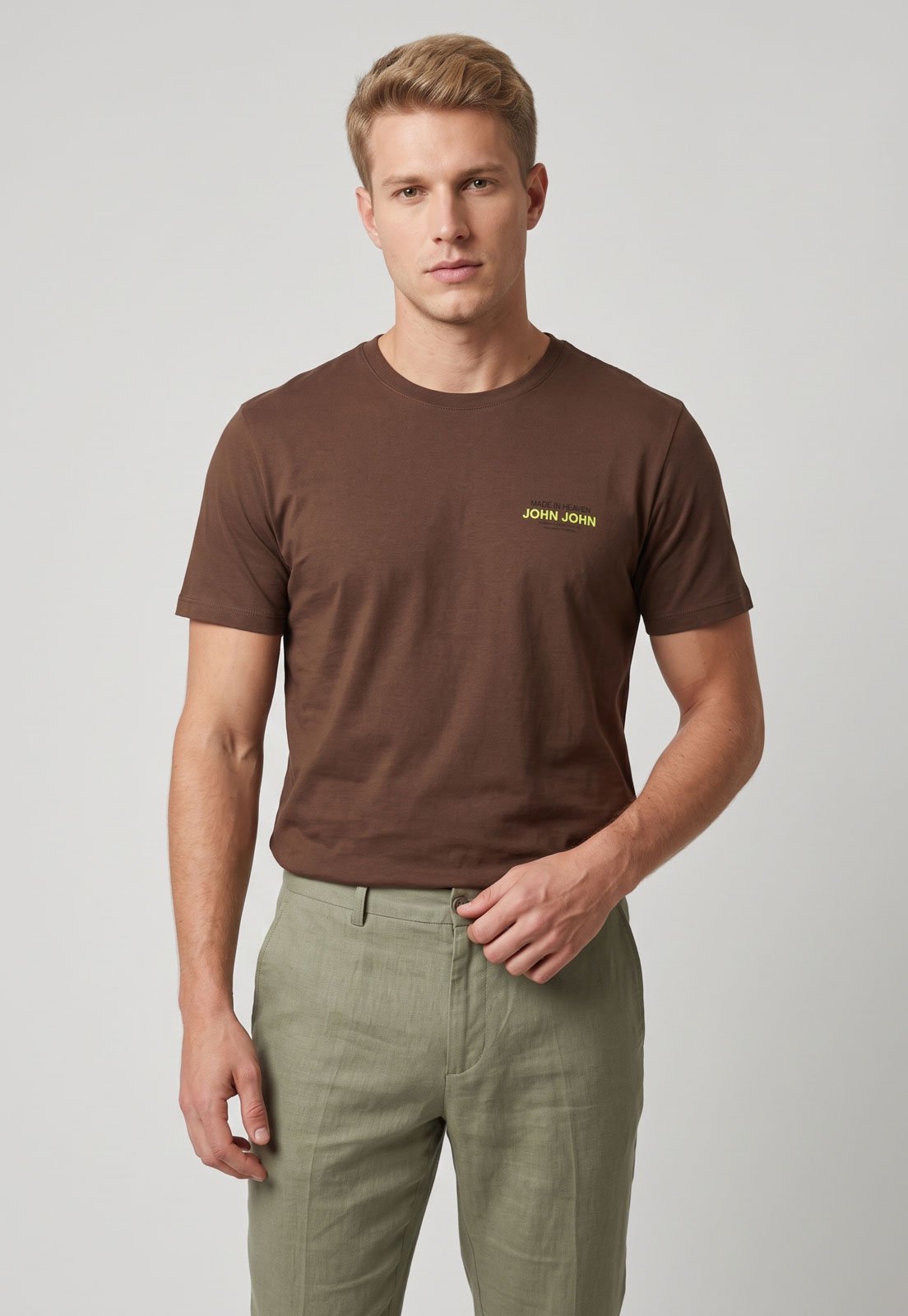 Camiseta Masculina John John Detalhe Made In Heaven Marrom