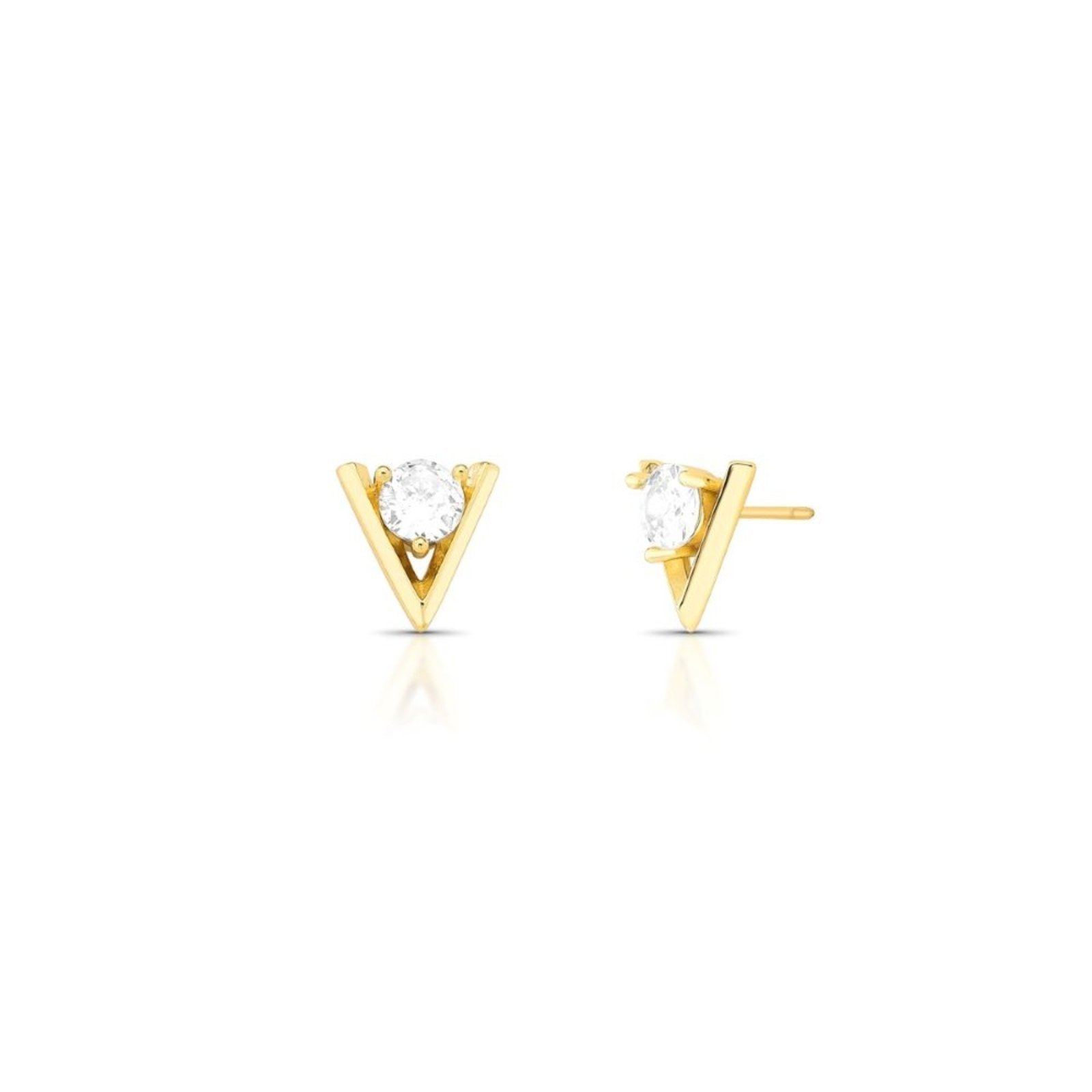 Infantil – Brinco Triângulo com Cristal Banhado a Ouro 18K Ania Store