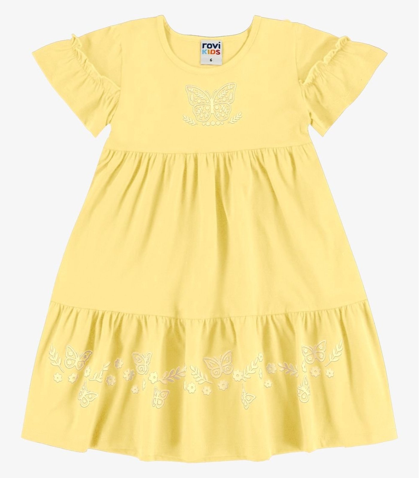 Infantil - Vestido Meia Malha Com Estampa Rovi Amarelo