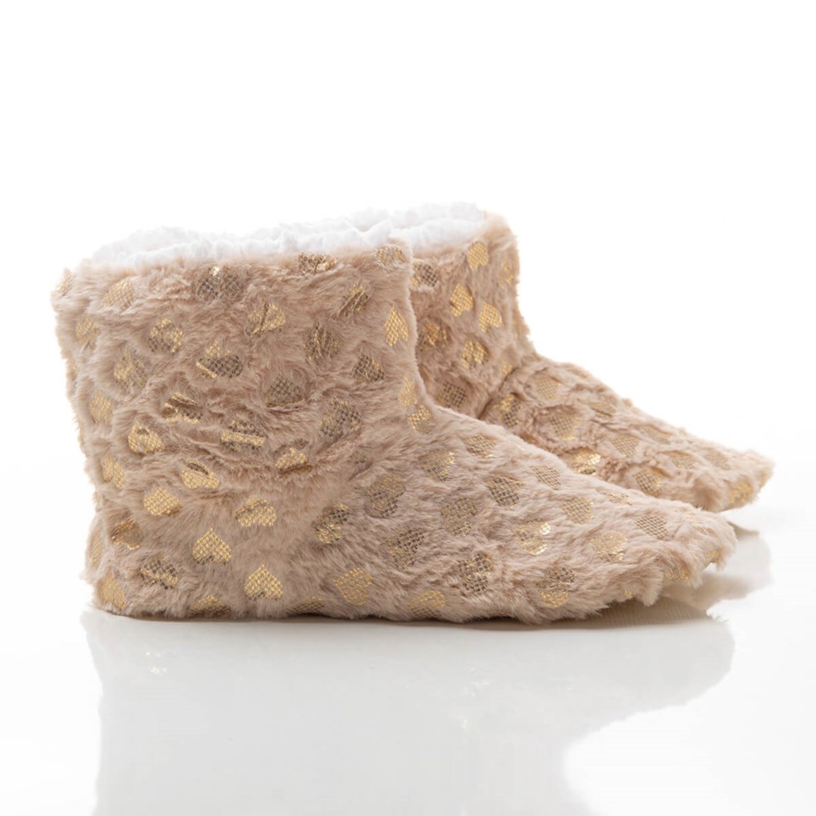 Infantil – Pantufa Botinha Feminina Ivana Coração Bege