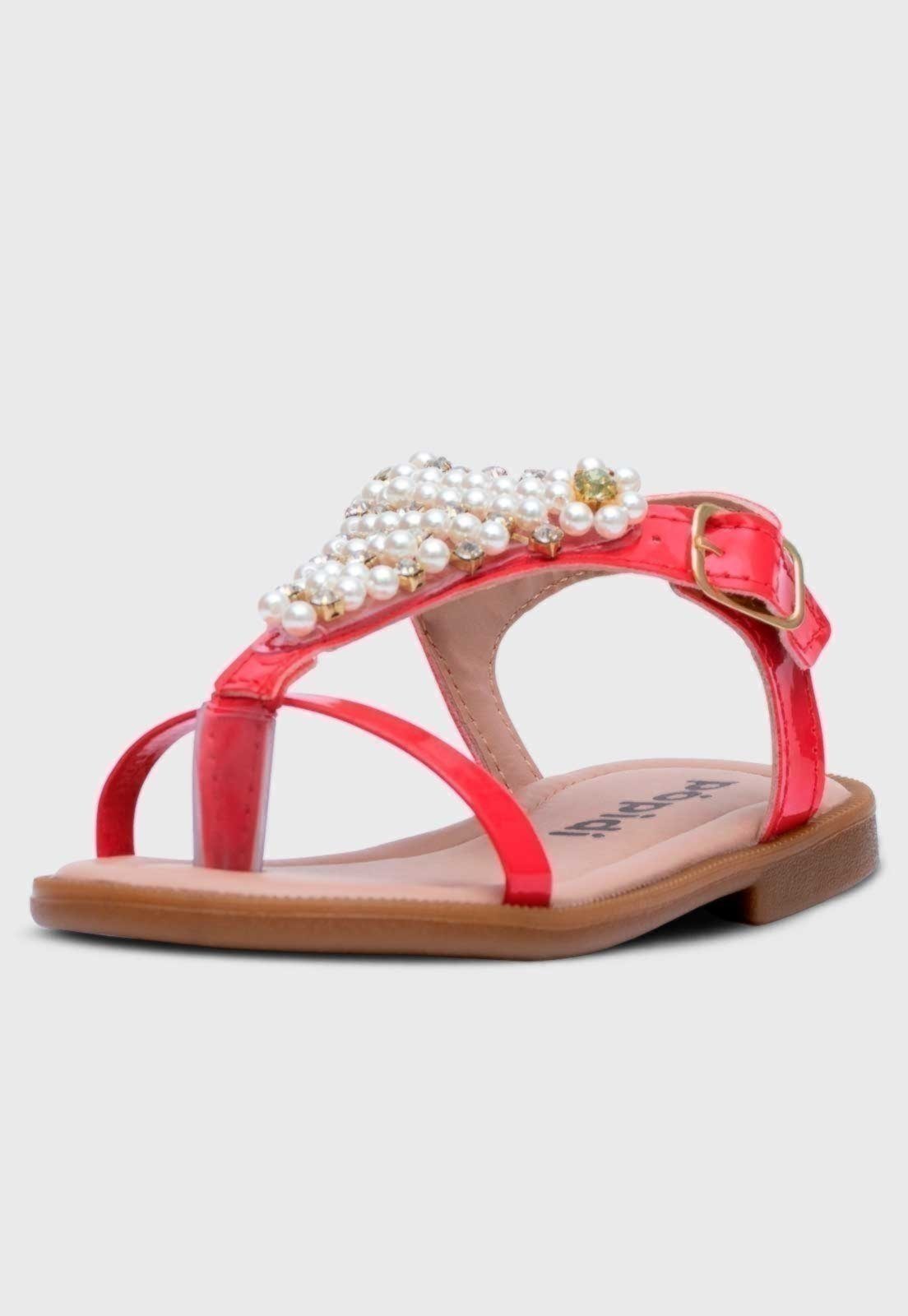 Infantil – Sandalia Popidi Perola Vermelho