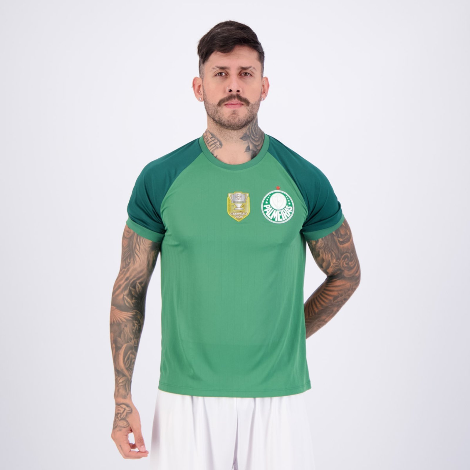 Vista 2 Camisa Palmeiras Line Escudo Patch Campeão Copa do Brasil 2020 Betel verde Betel verde
