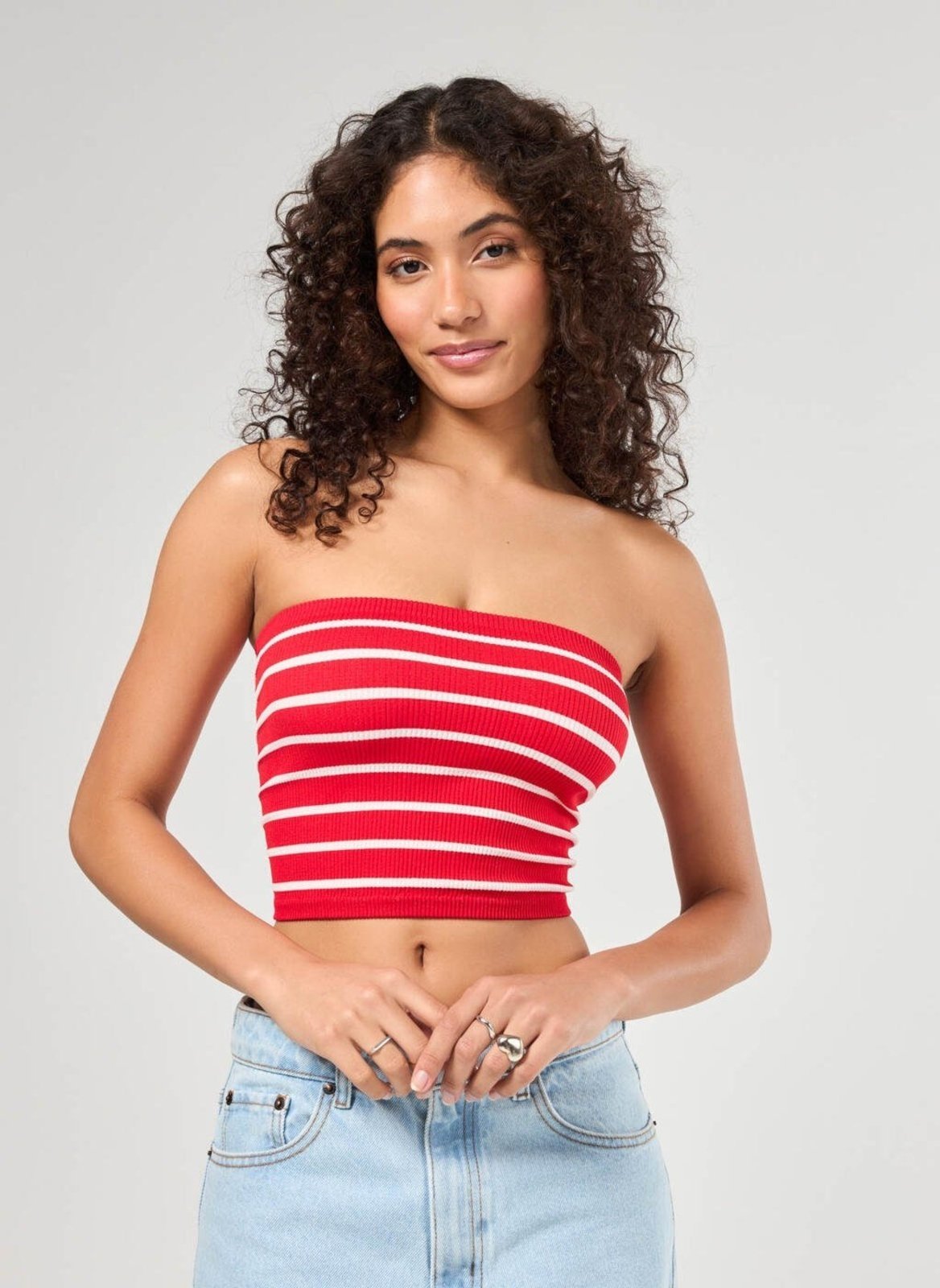 Tube Top Listrado Seamless