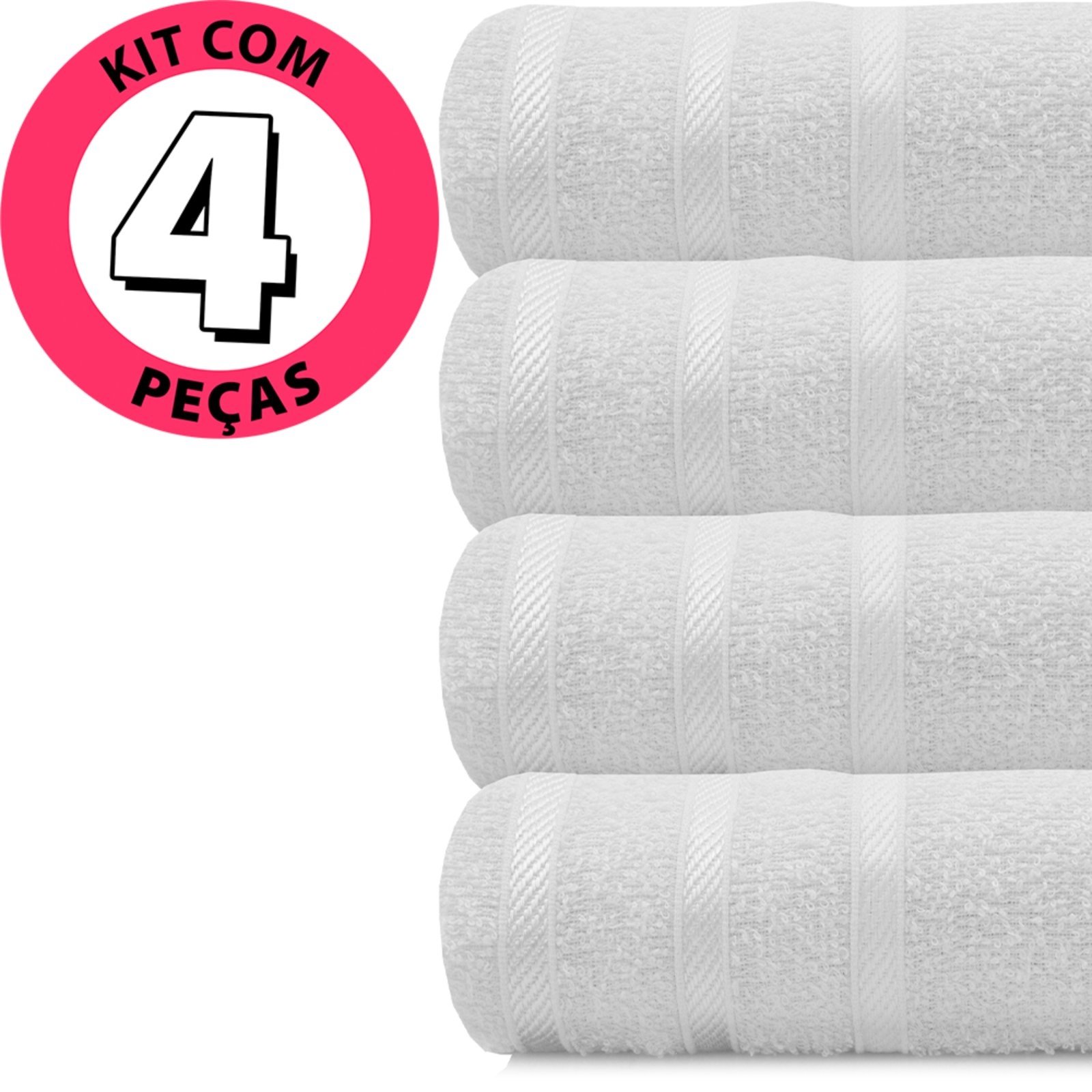 Vista 3 Kit 4 Toalhas Banho Algodão Salão Manicure 68x113cm Marcotex unico Marcotex unico
